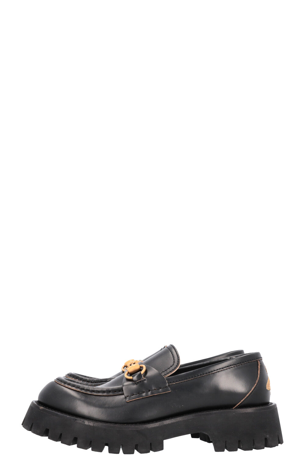 GUCCI Bee Embroidered Horsebit Plateau Loafers Black