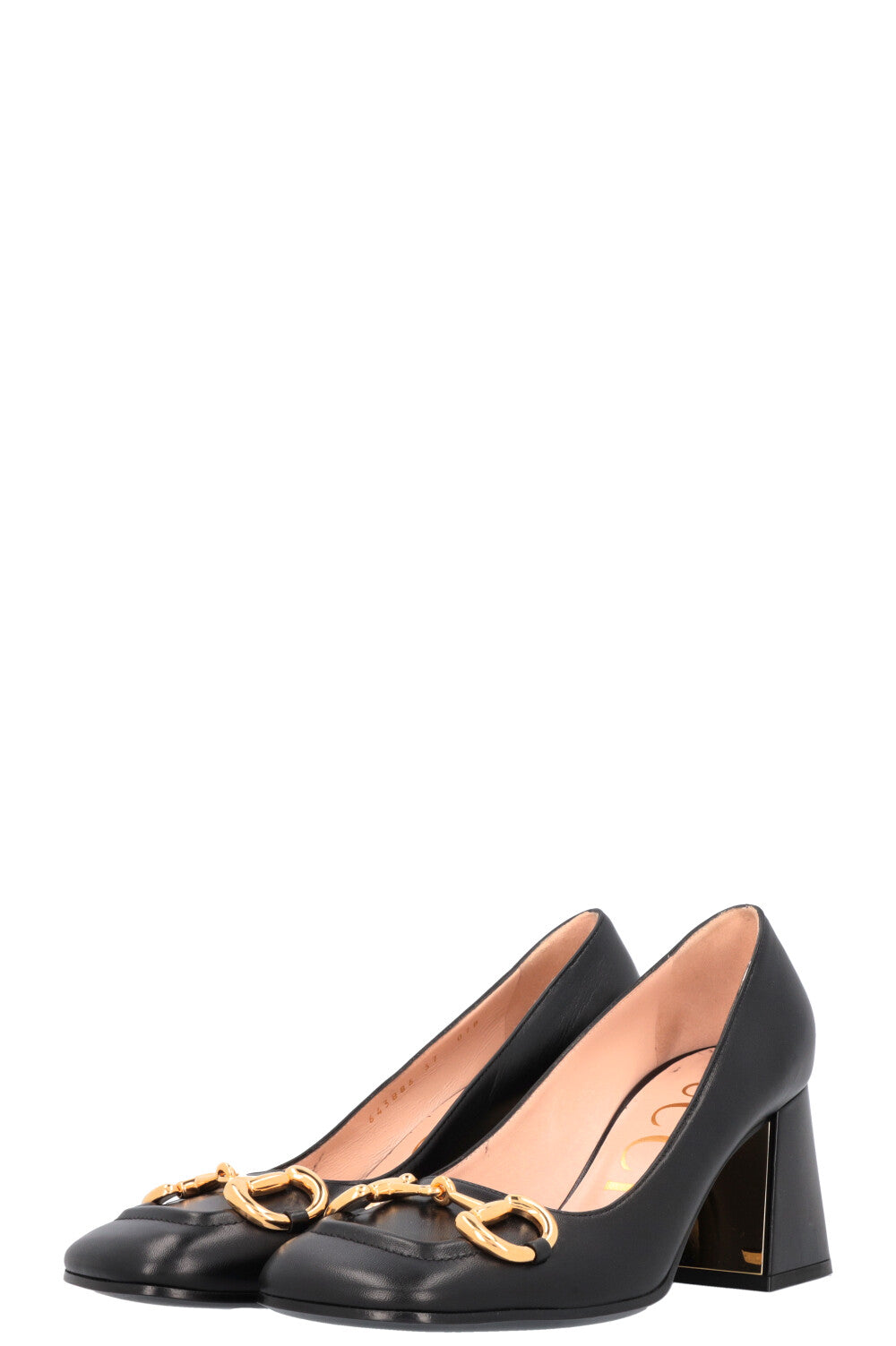 GUCCI Horsebit Block Heel Pumps Black
