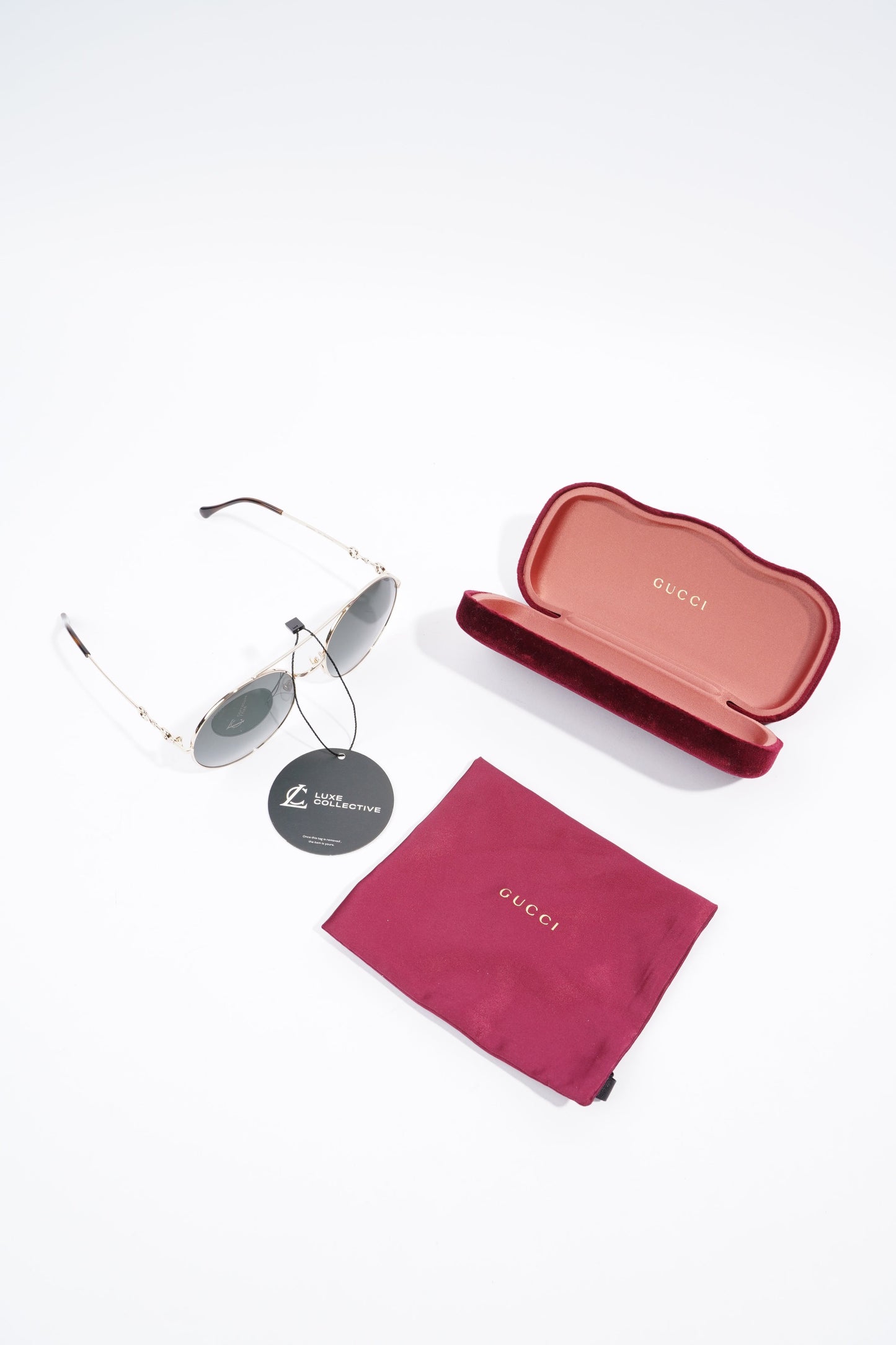 Gucci Round Sunglasses Gold / Black Lens Base Metal 59mm 20mm
