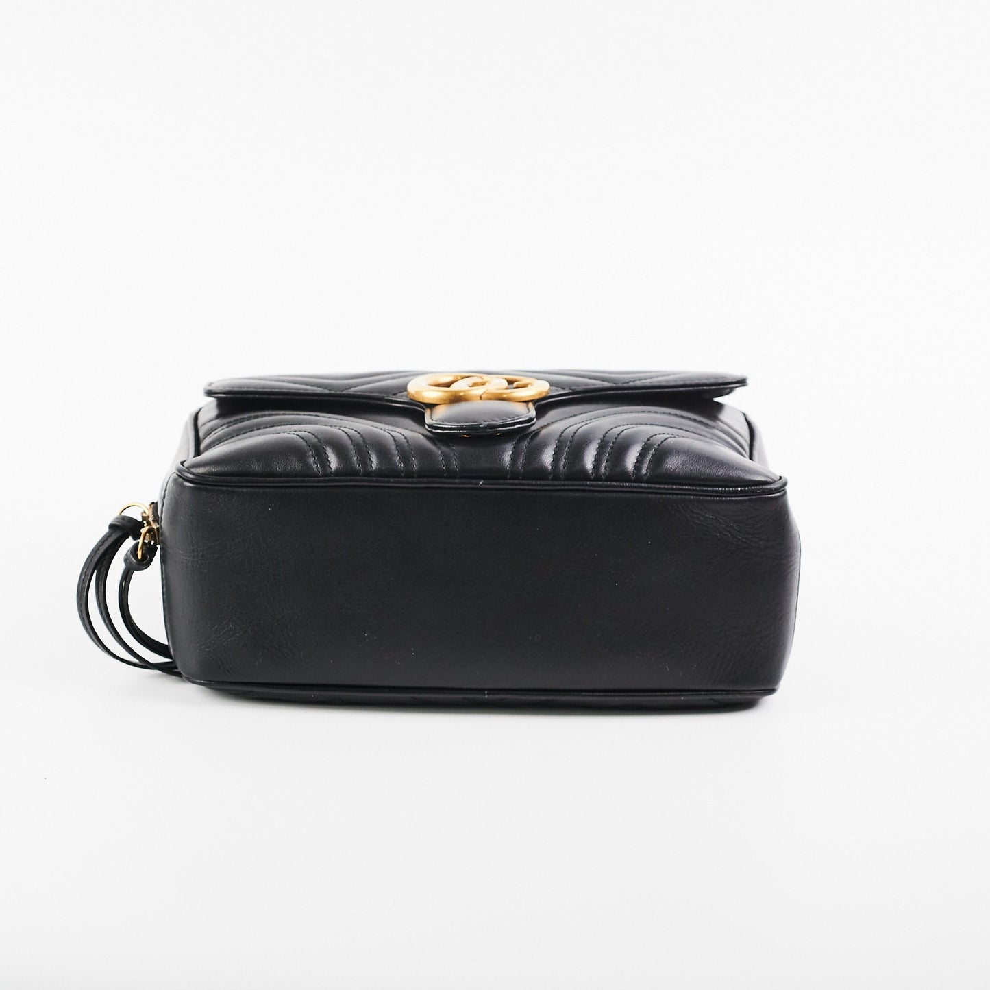 Gucci Matelasse Sylvie Small GG Marmont Top Handle Black