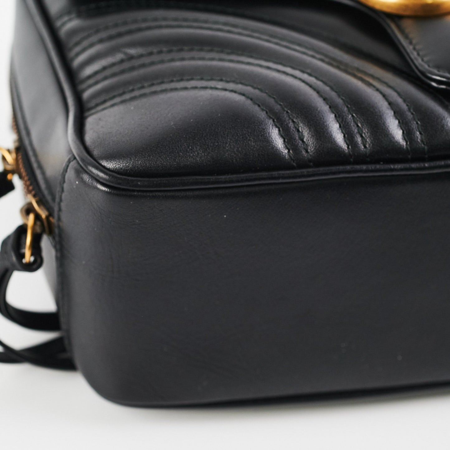 Gucci Matelasse Sylvie Small GG Marmont Top Handle Black