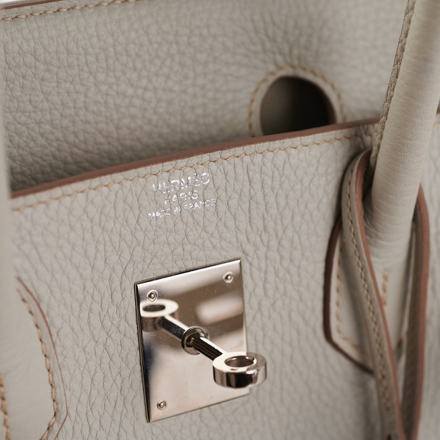 Hermes Birkin 30 Gris Perle Stamp P Square (2012)