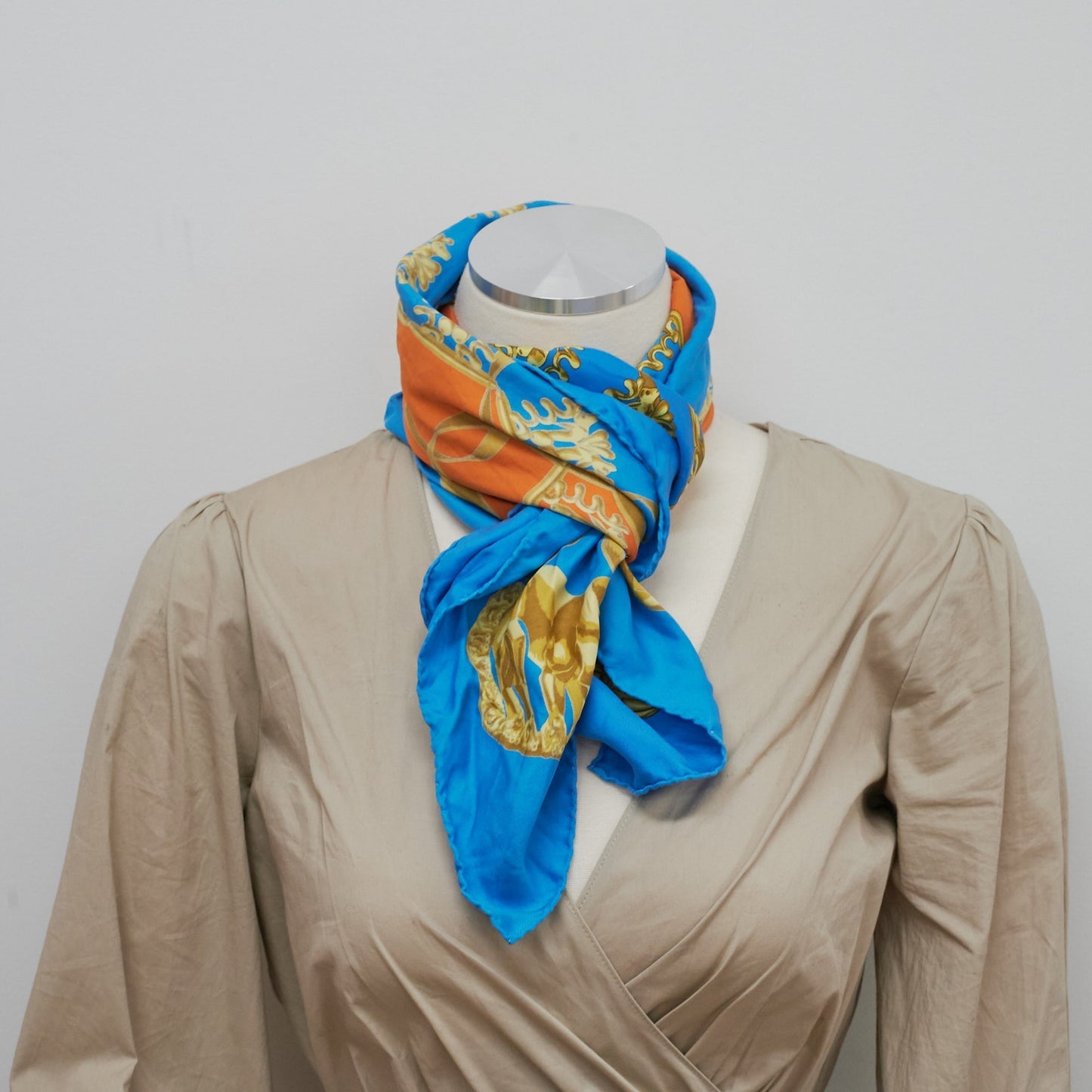Hermes Scarf Blue/Orange