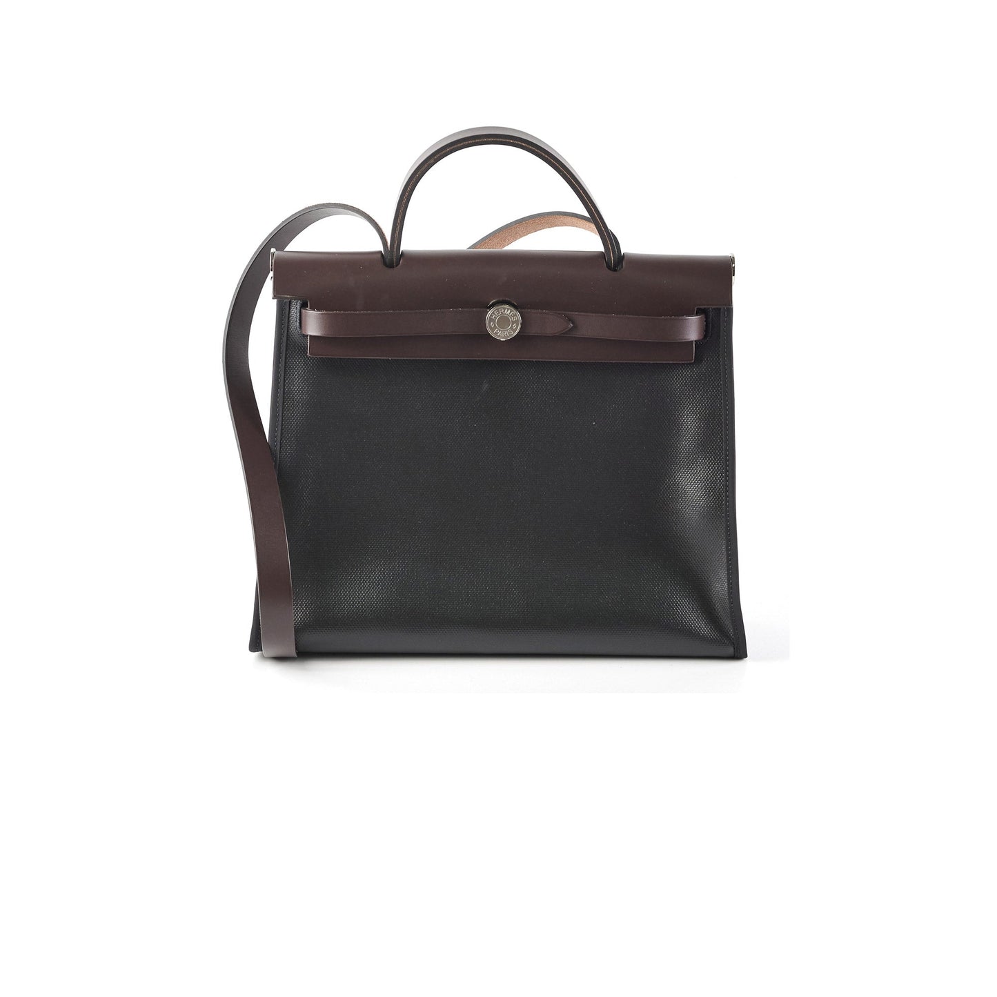 Hermes Herbag 31 Noir/Ebene Toile Berline Stamp Z (2021)
