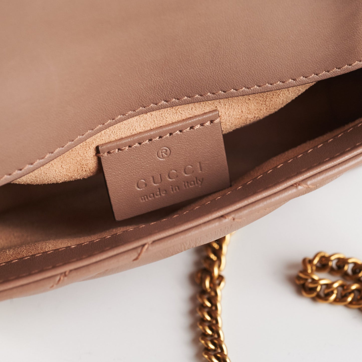 Gucci GG Supermini Marmont Matelasse Dusty Pink