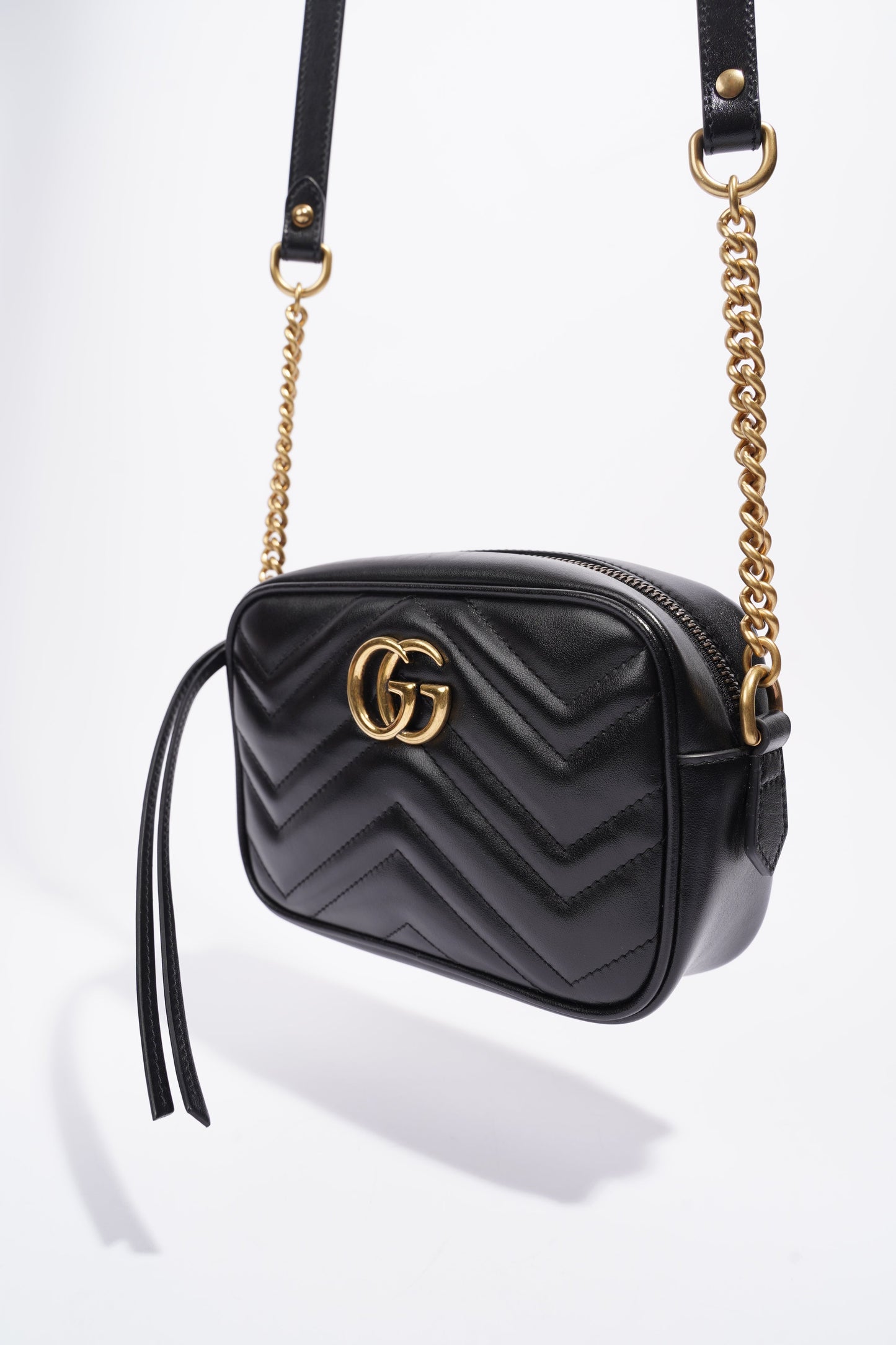 Gucci GG Marmont Matelasse Mini Black Matelasse Leather