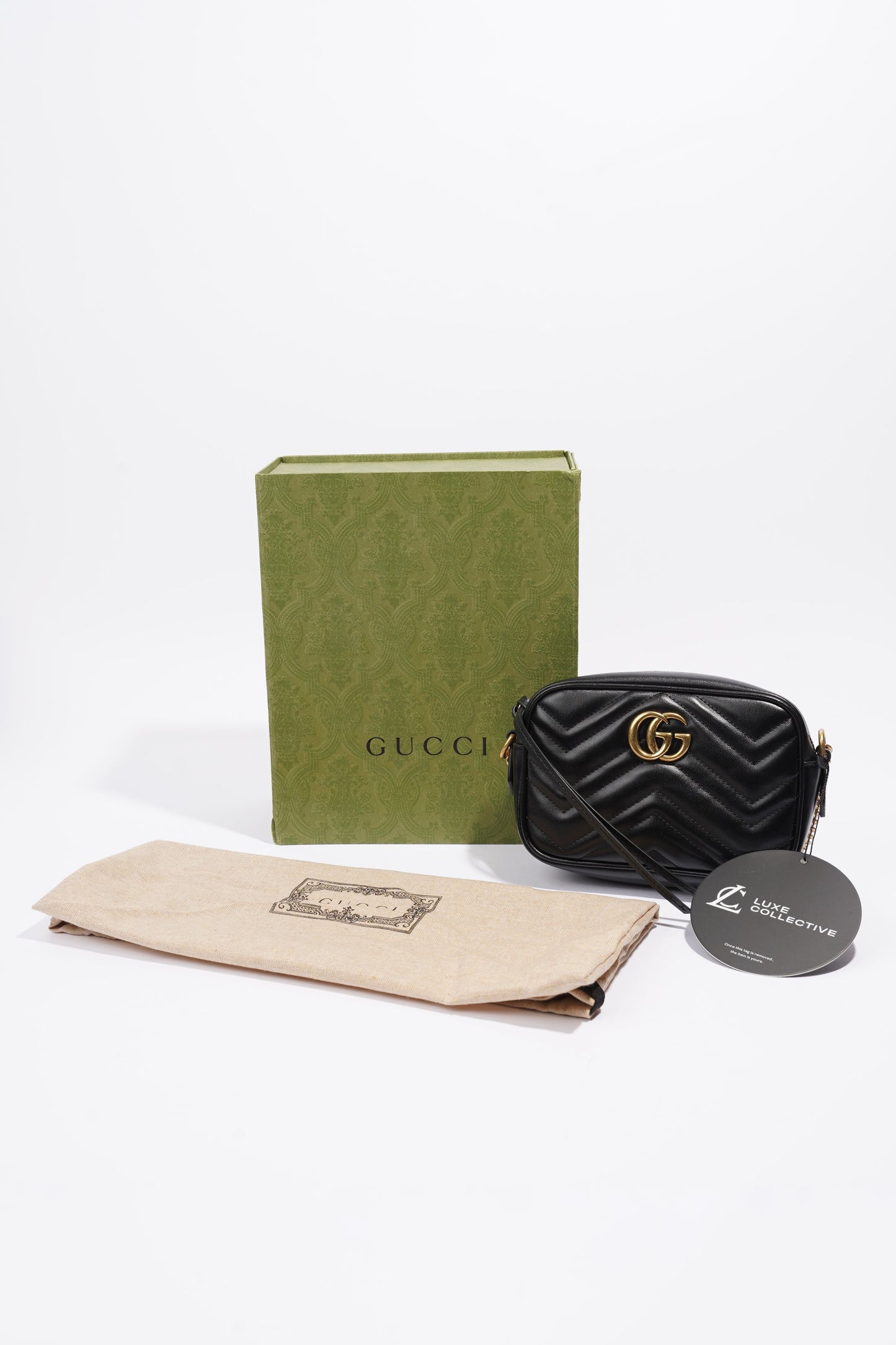 Gucci GG Marmont Matelasse Mini Black Matelasse Leather