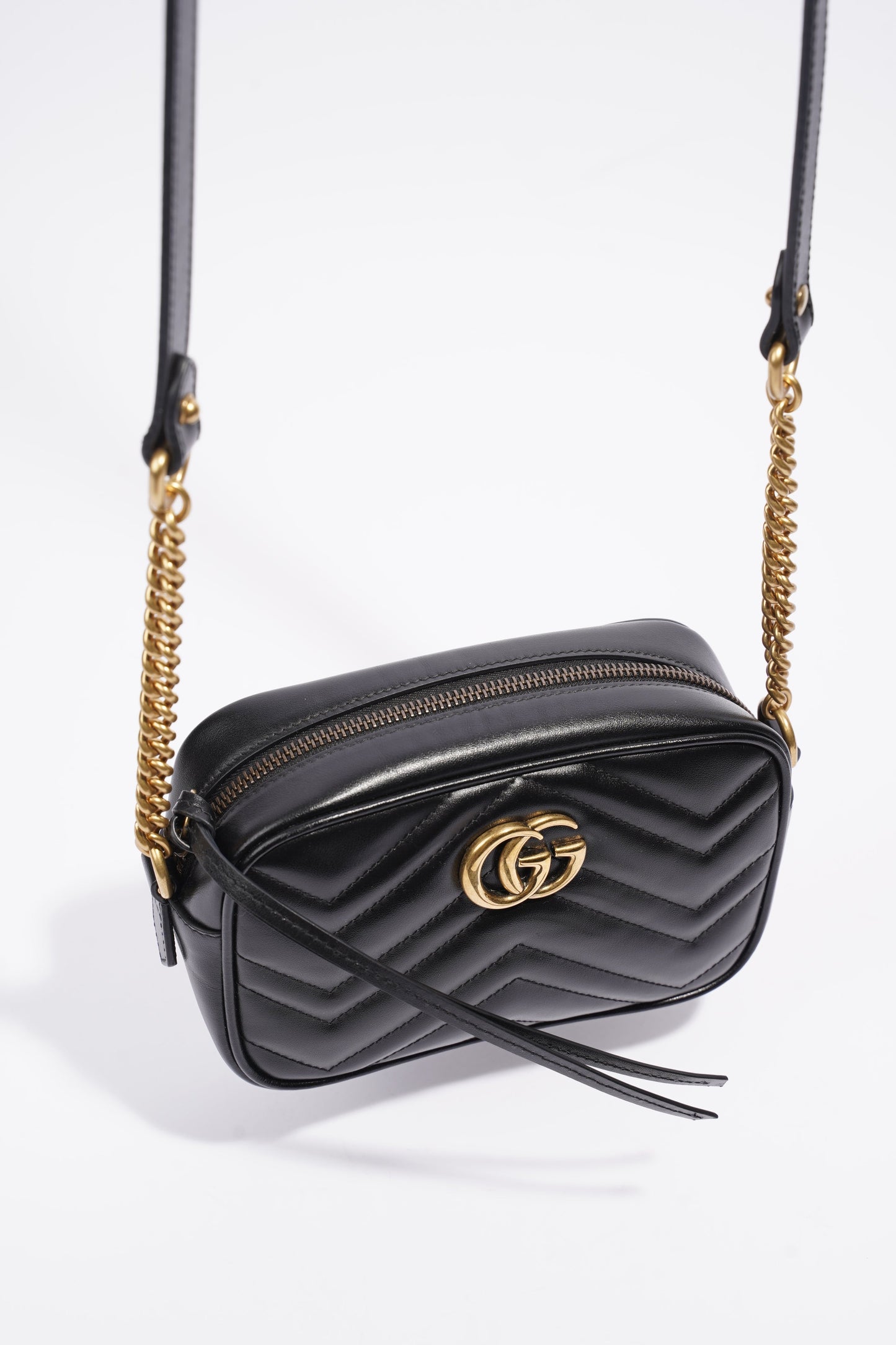 Gucci GG Marmont Matelasse Mini Black Matelasse Leather