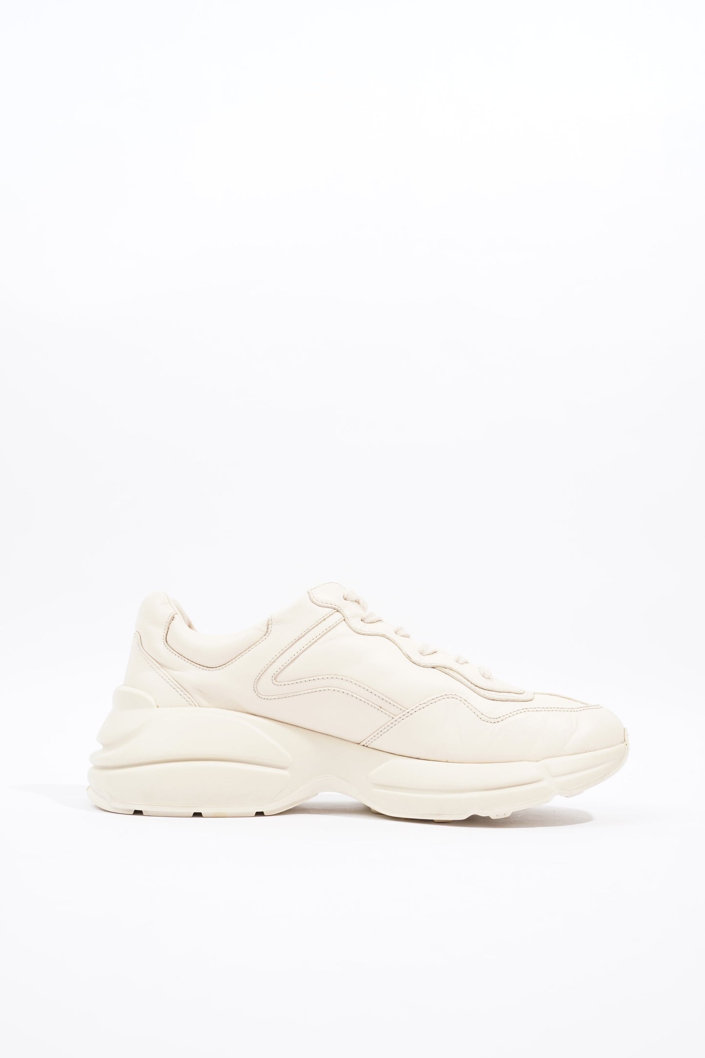 Gucci Rhyton Logo Sneaker Ivory / Green / Yellow Leather EU 43 UK 9