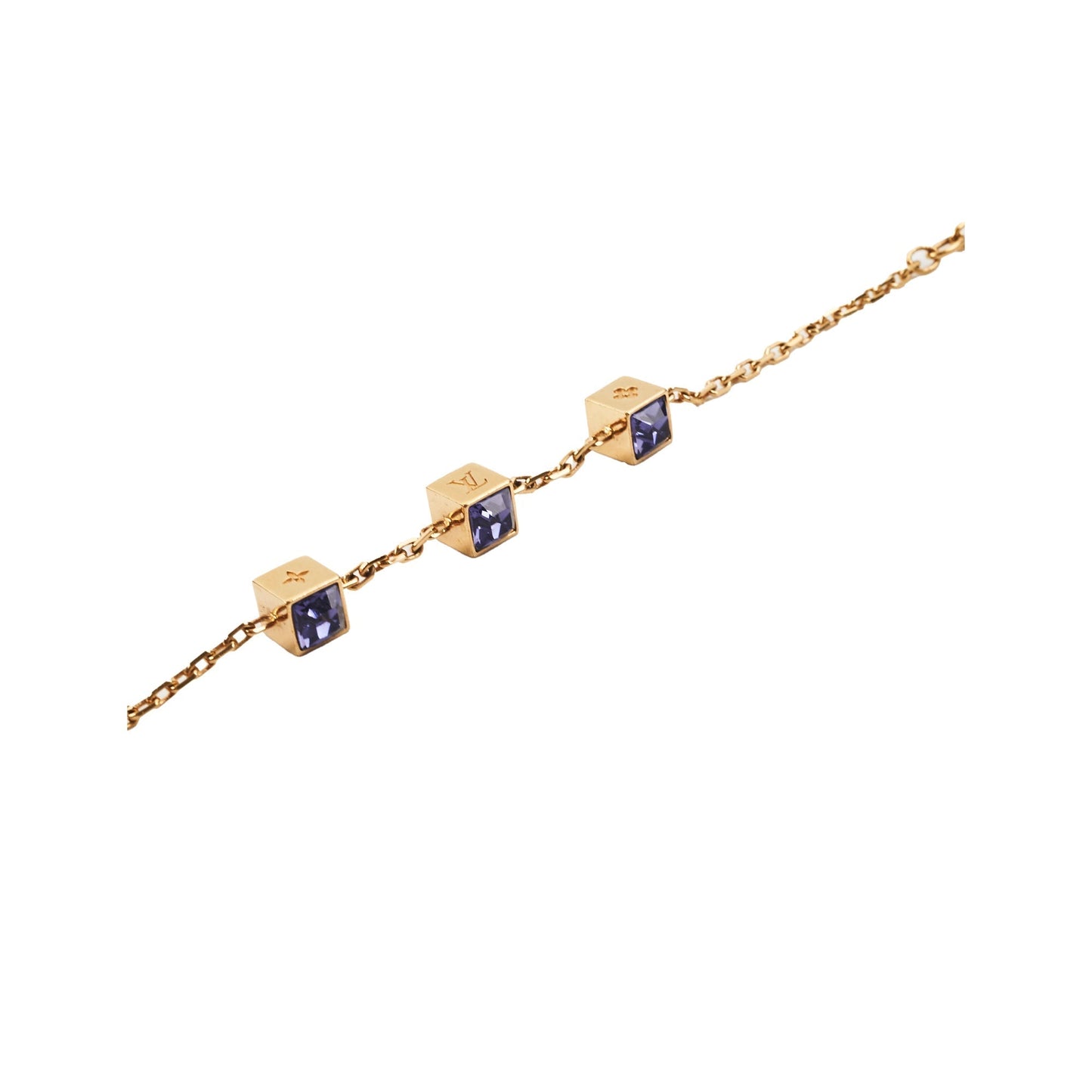 Louis Vuitton Crystal Gamble Gold Tone Bracelet