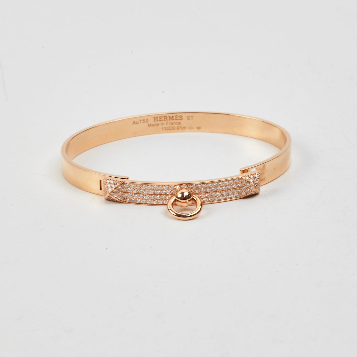 Hermes Collier De Chien Small Gold Diamond Bracelet