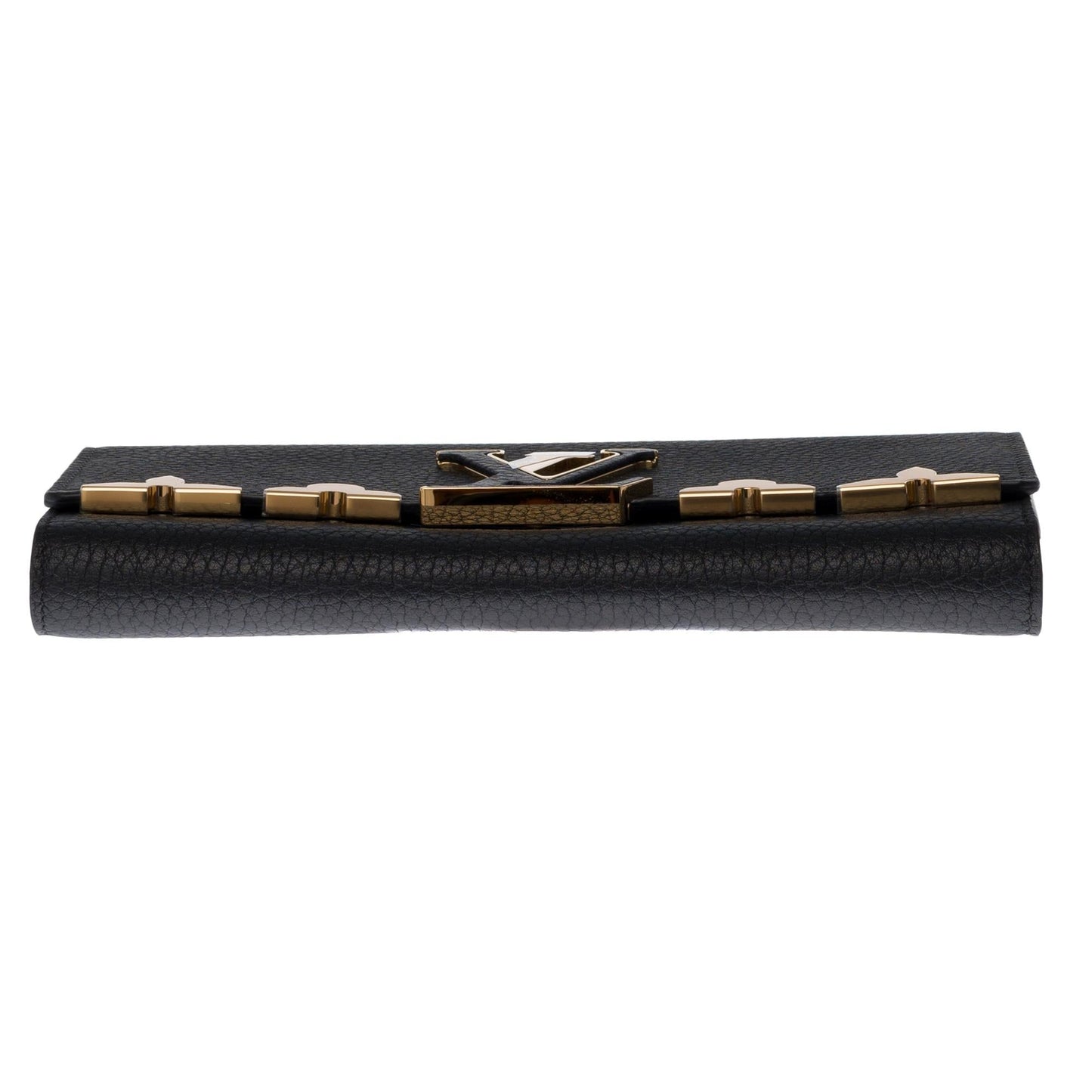 LOUIS VUITTON Brand New Capucines GM Wallet in black Taurillon leather
