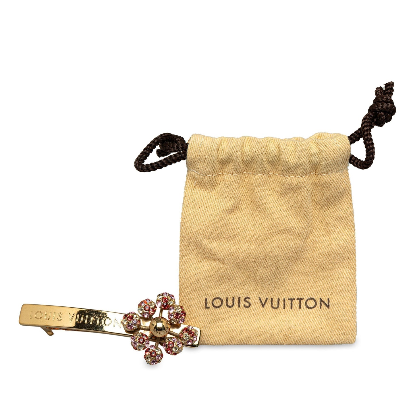 Gold Louis Vuitton Rhinestone 1001 Nuits Barette