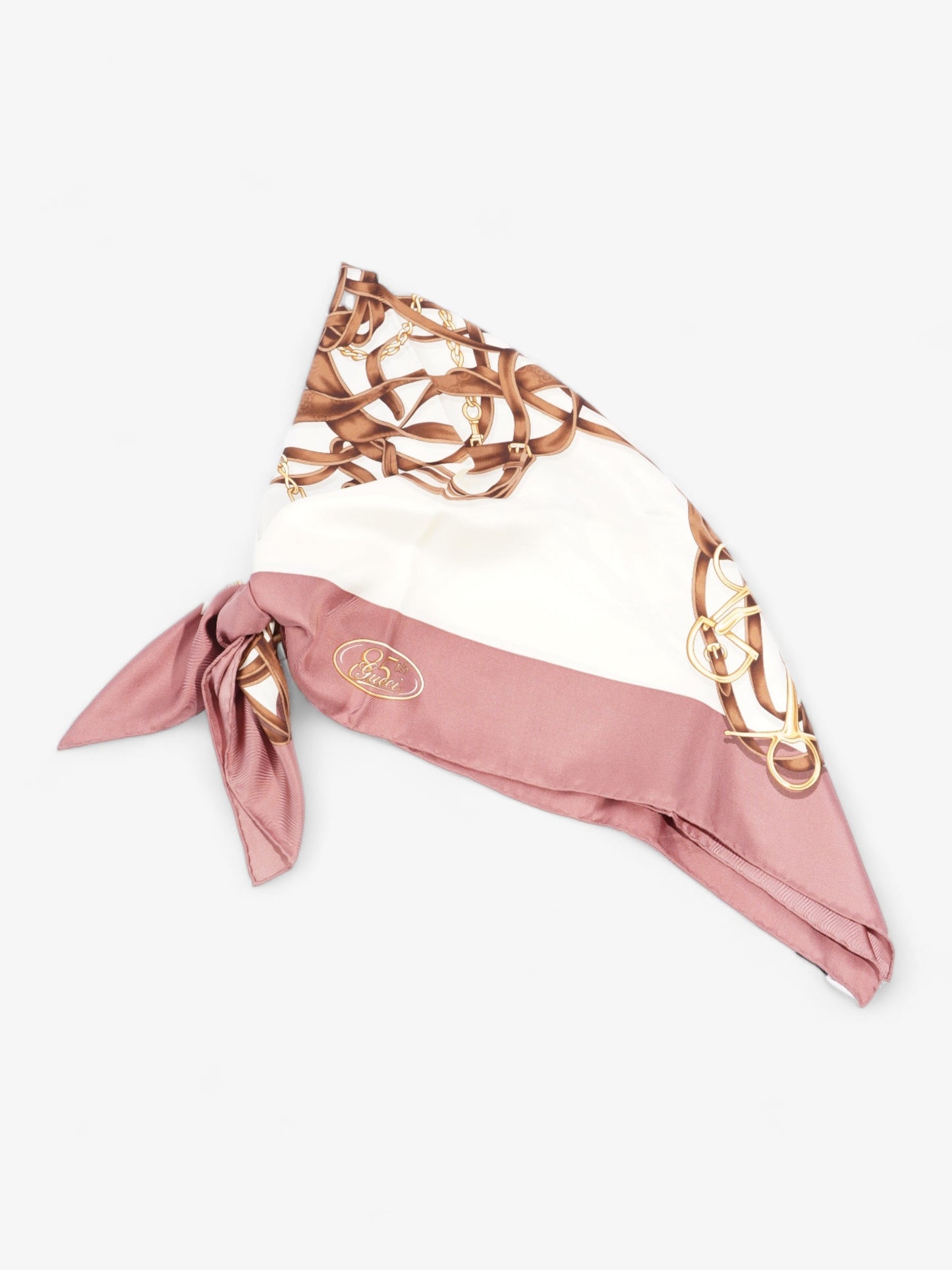 Gucci Riding Gear and Horse Bit Scarves Dusty Pink / Brown Silk