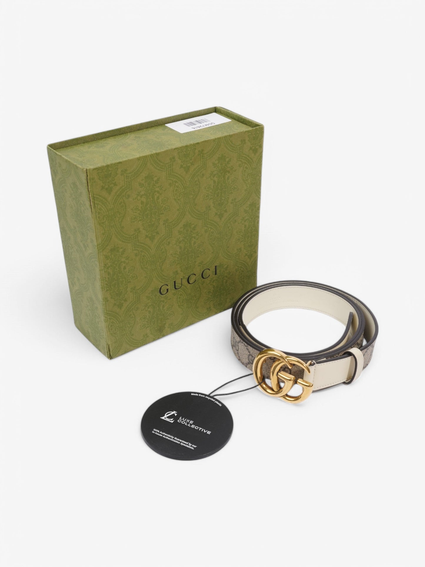 Gucci GG Blet Beige  / White Coated Canvas