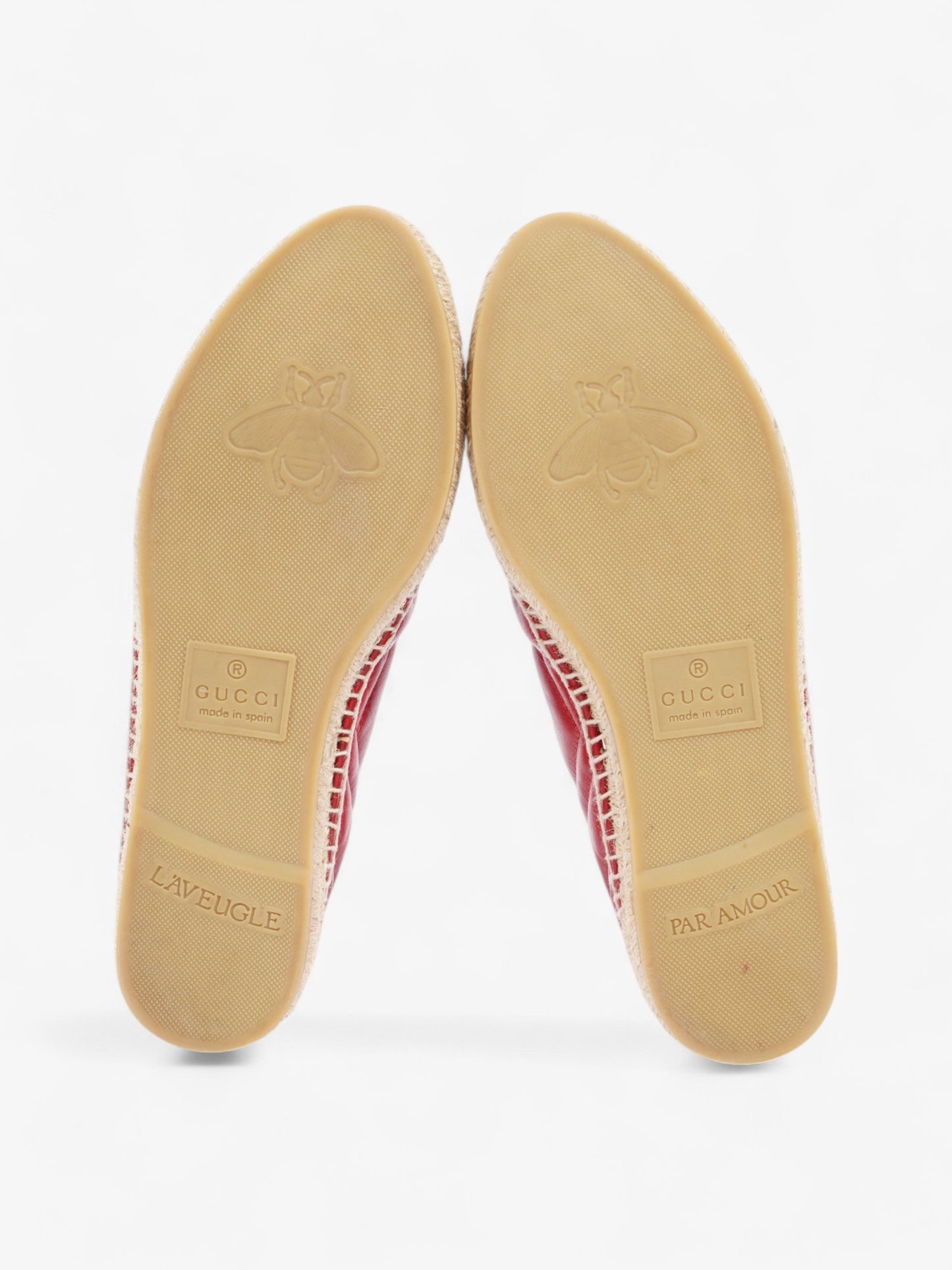 Gucci GG Marmont Espadrilles Red Leather EU 38 UK 5