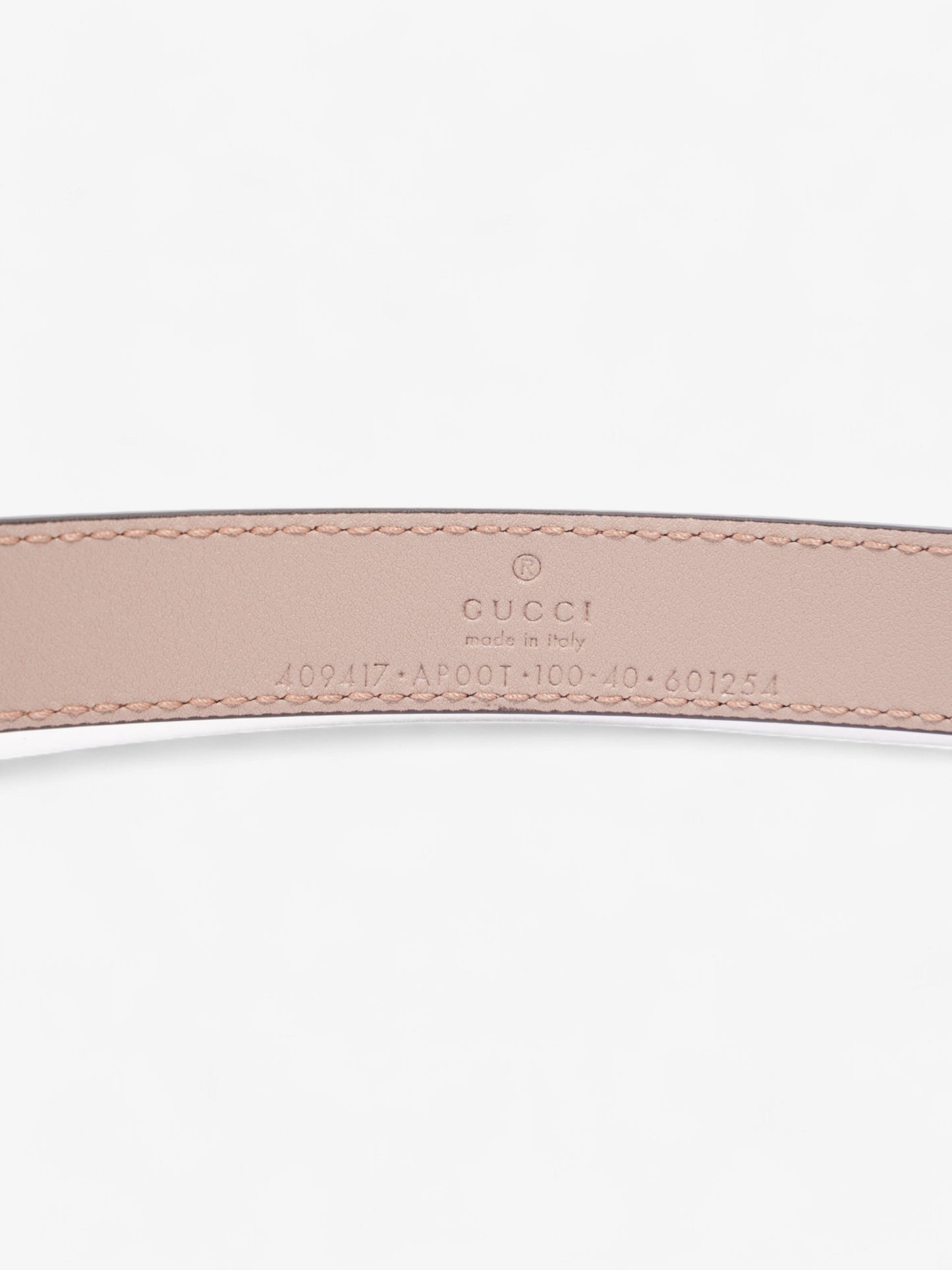 Gucci GG Marmont Thin Belt Rose Beige  / Gold Leather 100cm / 40"