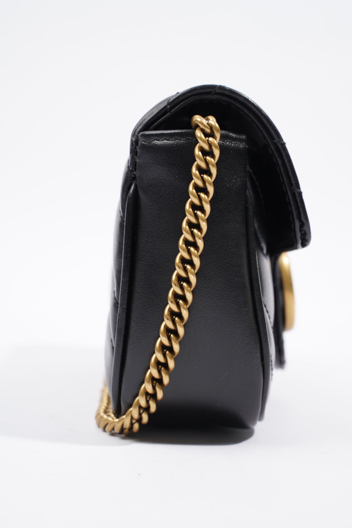 Gucci Marmont Flap Black Matelasse Leather Super Mini