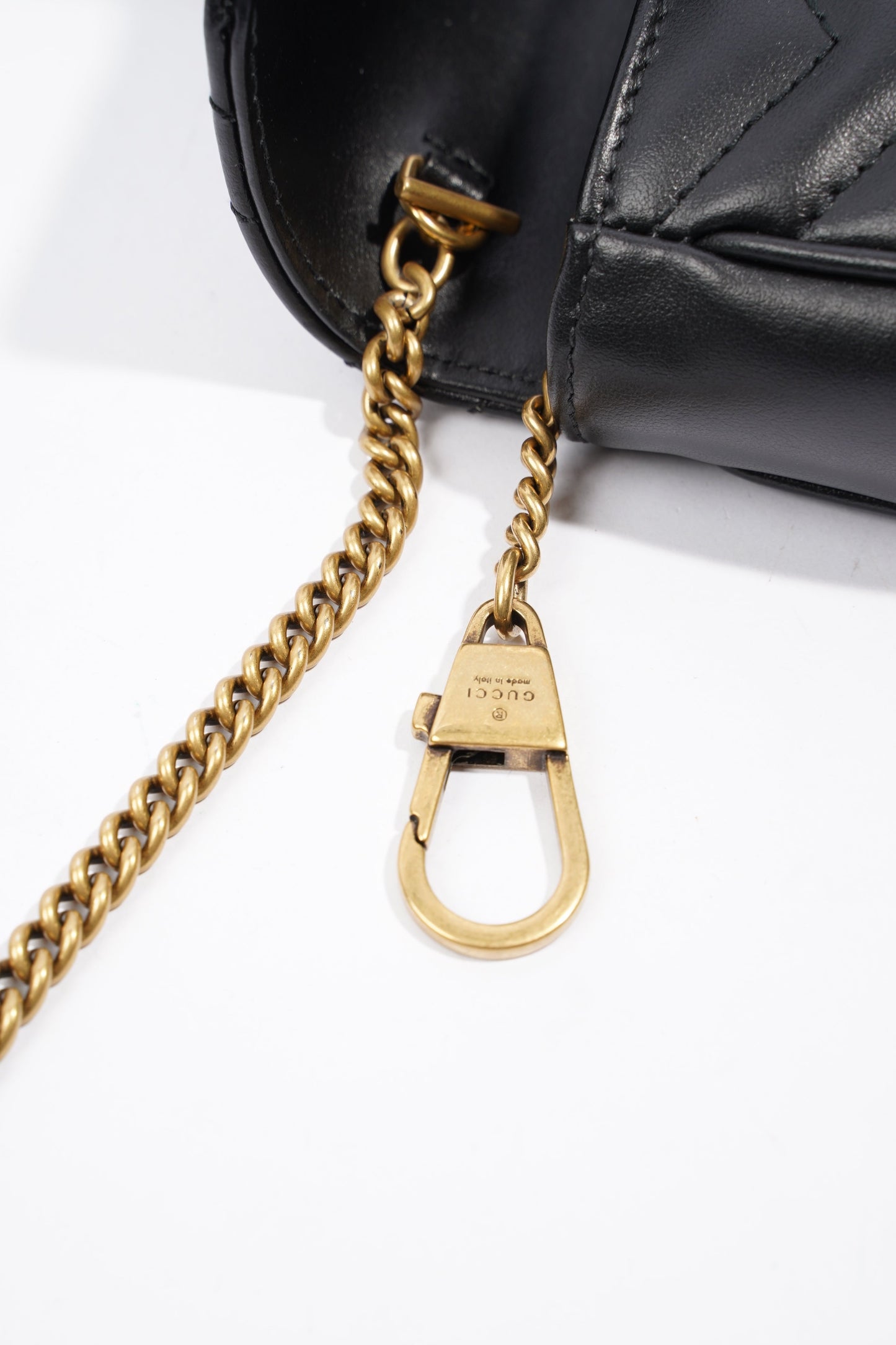 Gucci Marmont Flap Black Matelasse Leather Super Mini