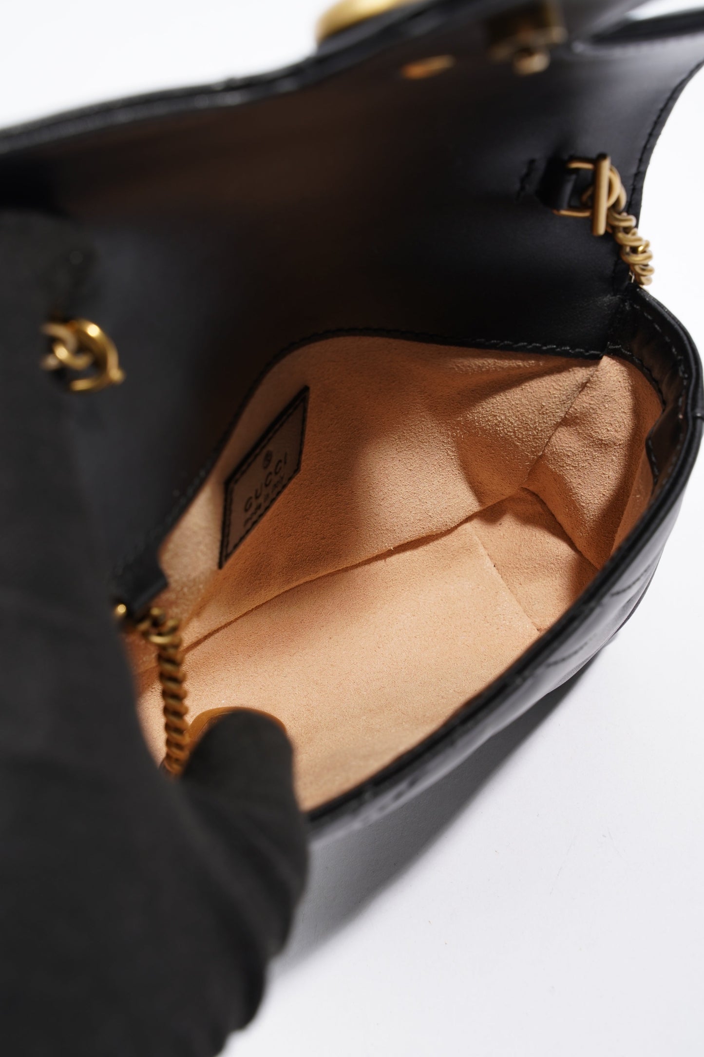 Gucci Marmont Flap Black Matelasse Leather Super Mini