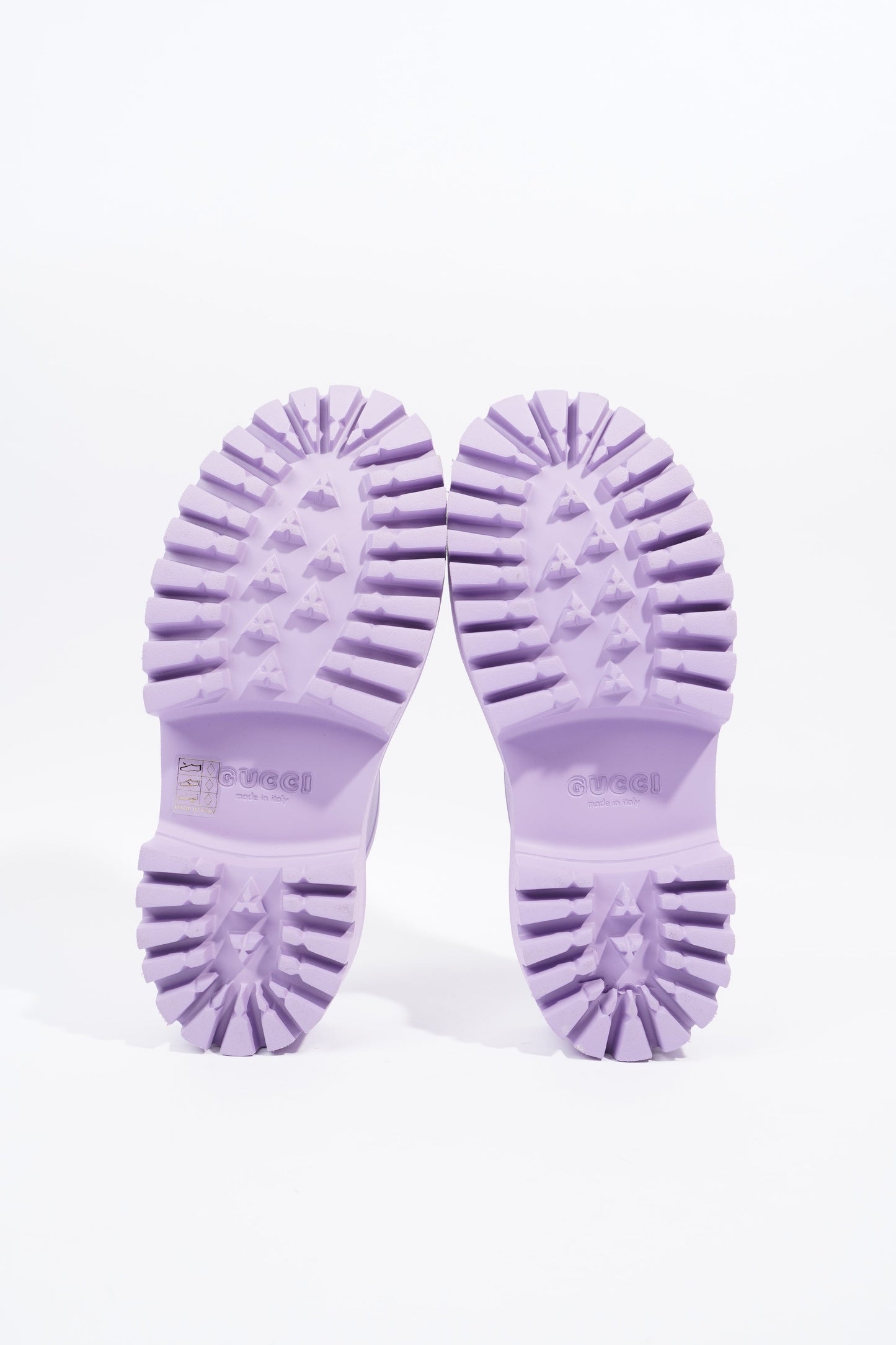 Gucci Platform Perforated G Sandal Lilac Rubber EU 38 UK 5