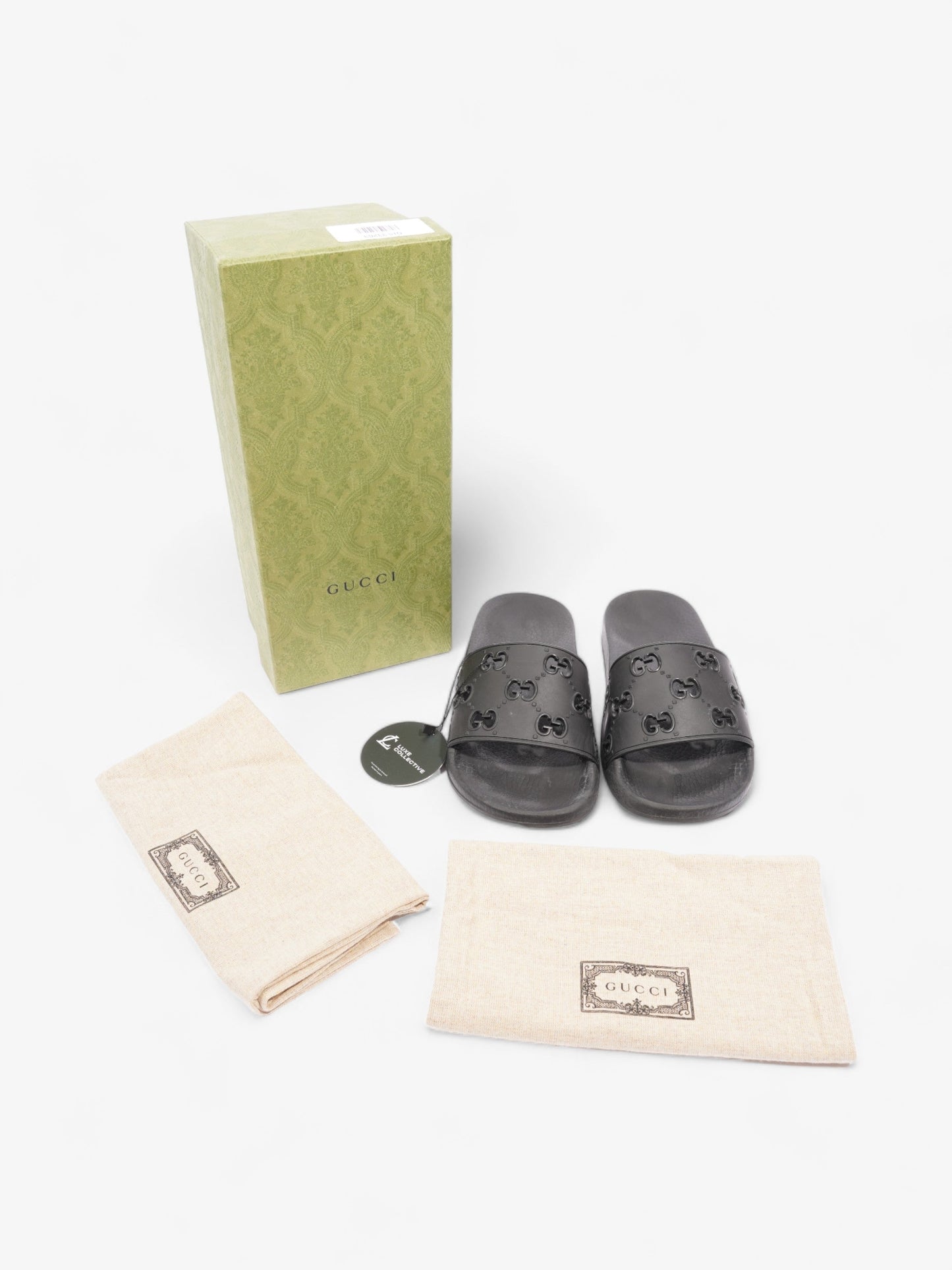 Gucci GG Slides Black Rubber EU 37 UK 4