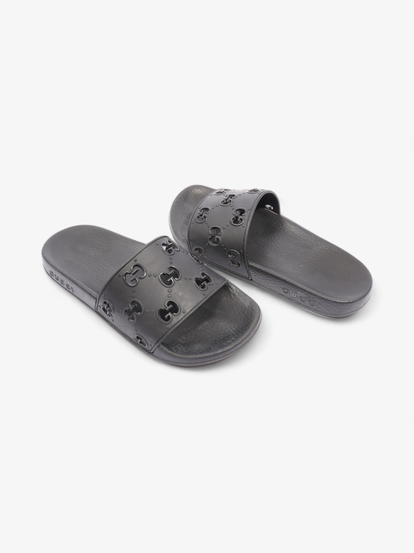 Gucci GG Slides Black Rubber EU 37 UK 4