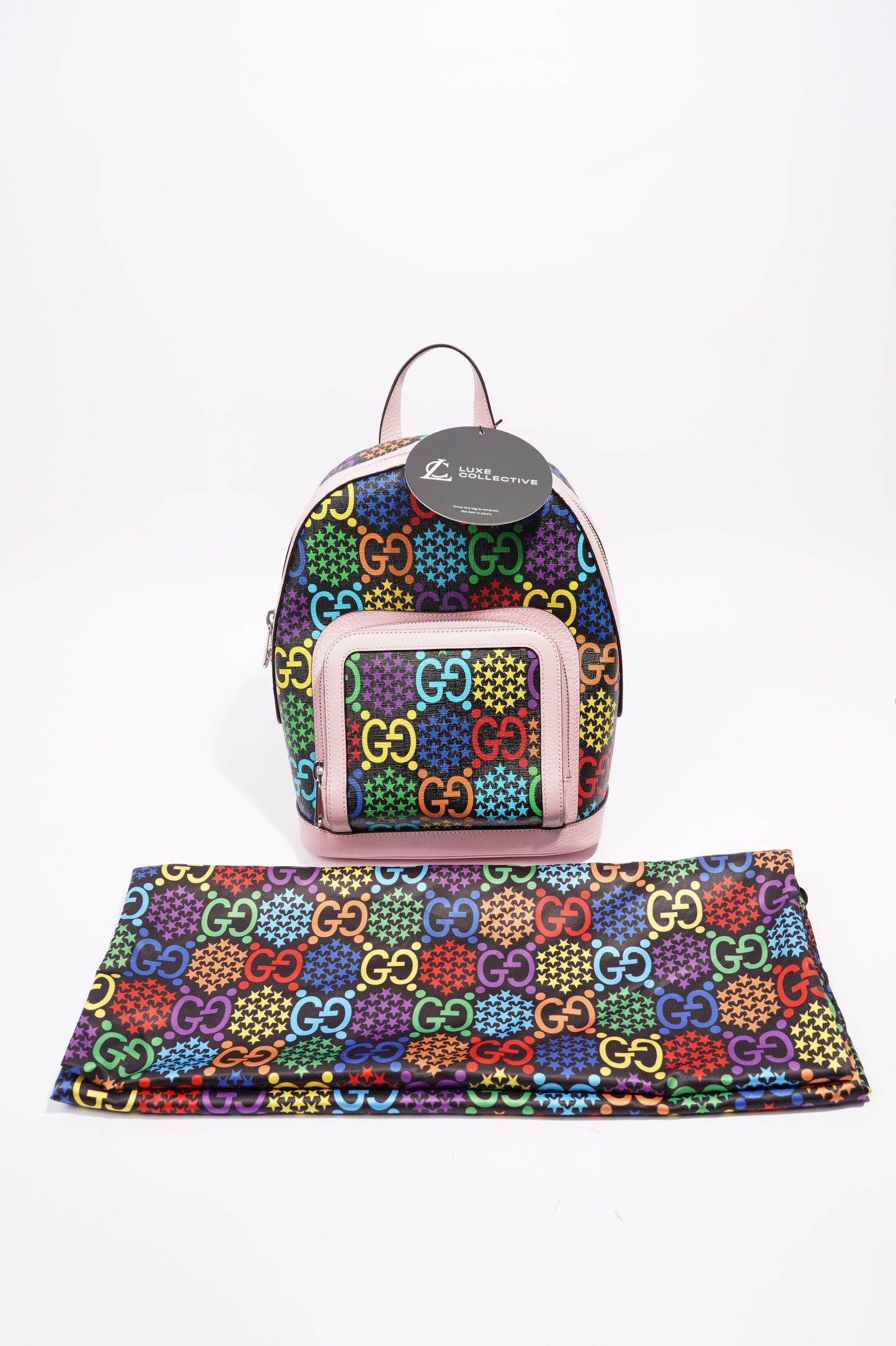 Gucci GG Supreme Psychedelic Backpack Black / Pink / Blue Small