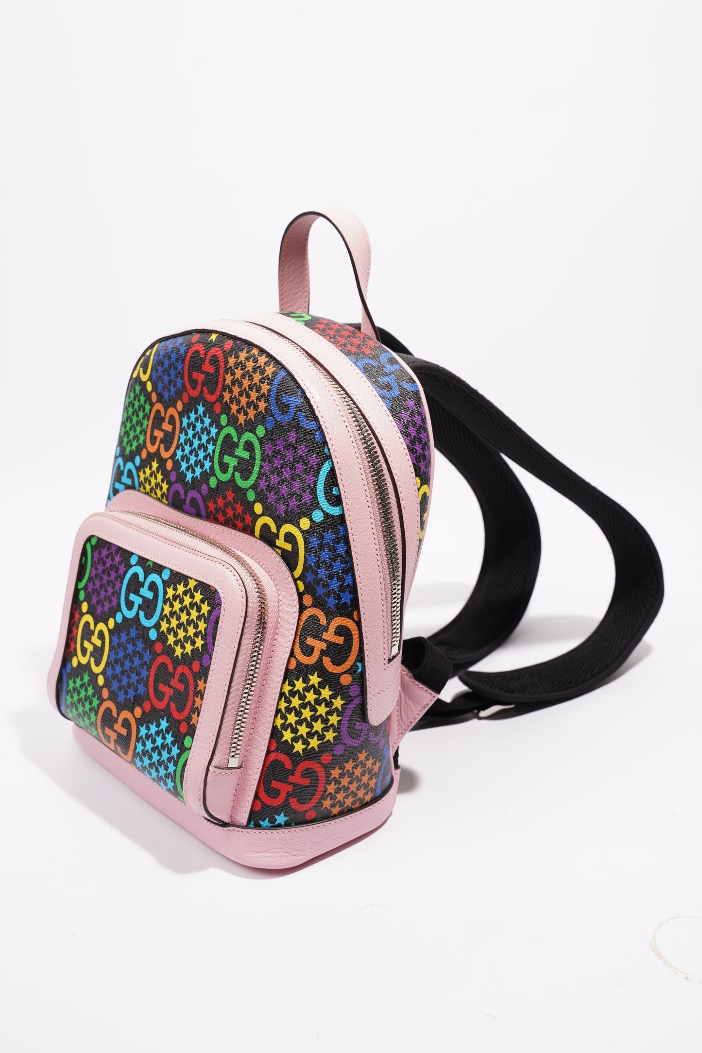 Gucci GG Supreme Psychedelic Backpack Black / Pink / Blue Small