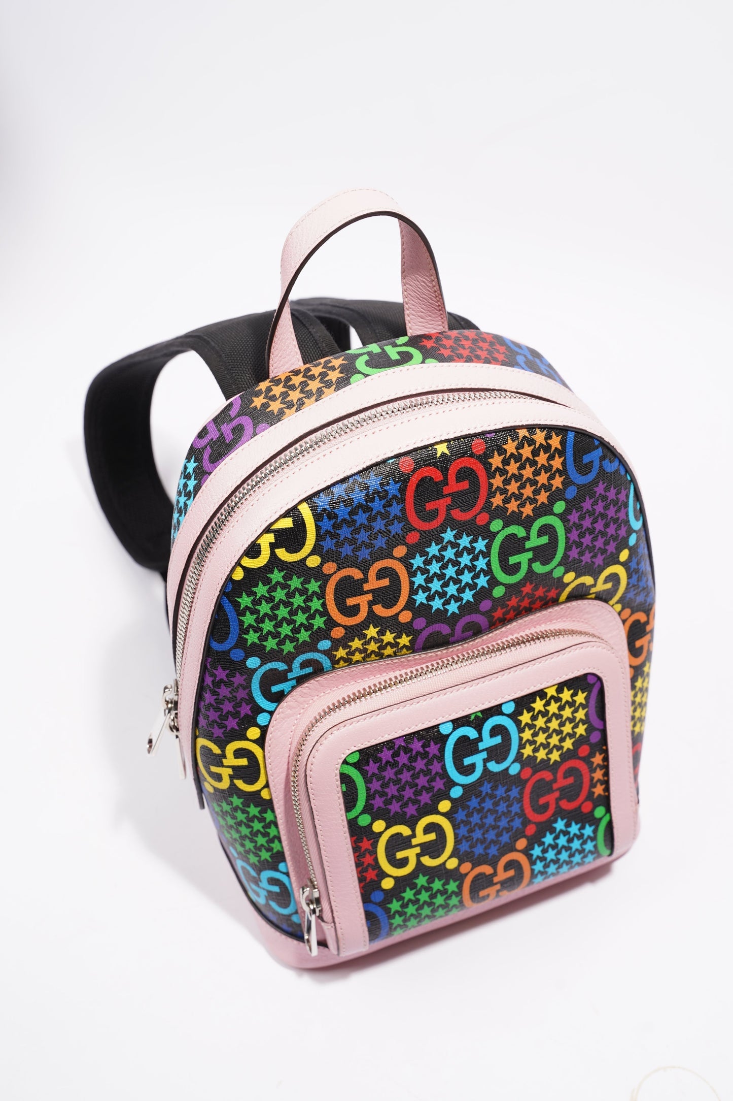 Gucci GG Supreme Psychedelic Backpack Black / Pink / Blue Small
