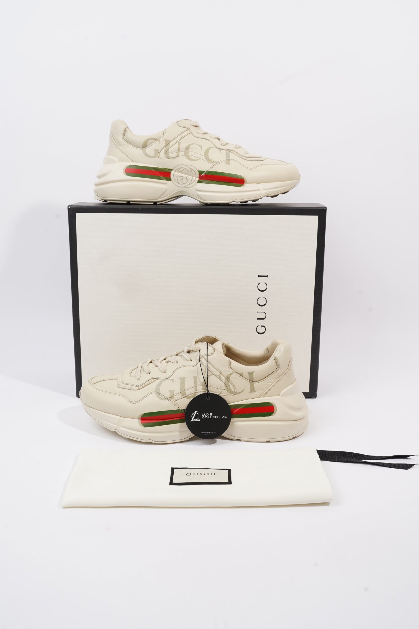 Gucci Rhyton Ivory Leather EU 43 UK 9