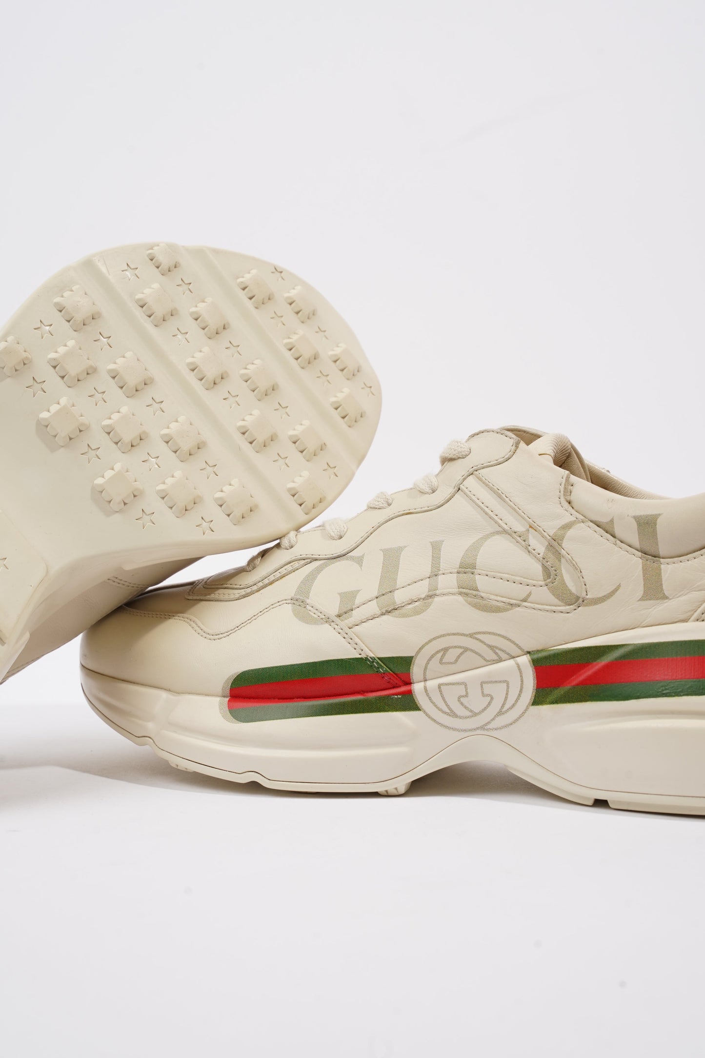 Gucci Rhyton Ivory Leather EU 43 UK 9