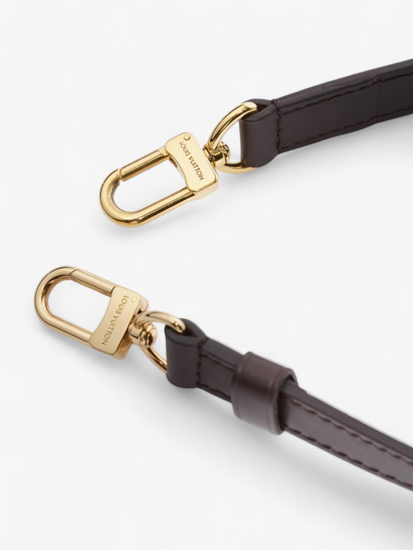 Louis Vuitton Bandoulière Bag Strap Brown / Gold Leather