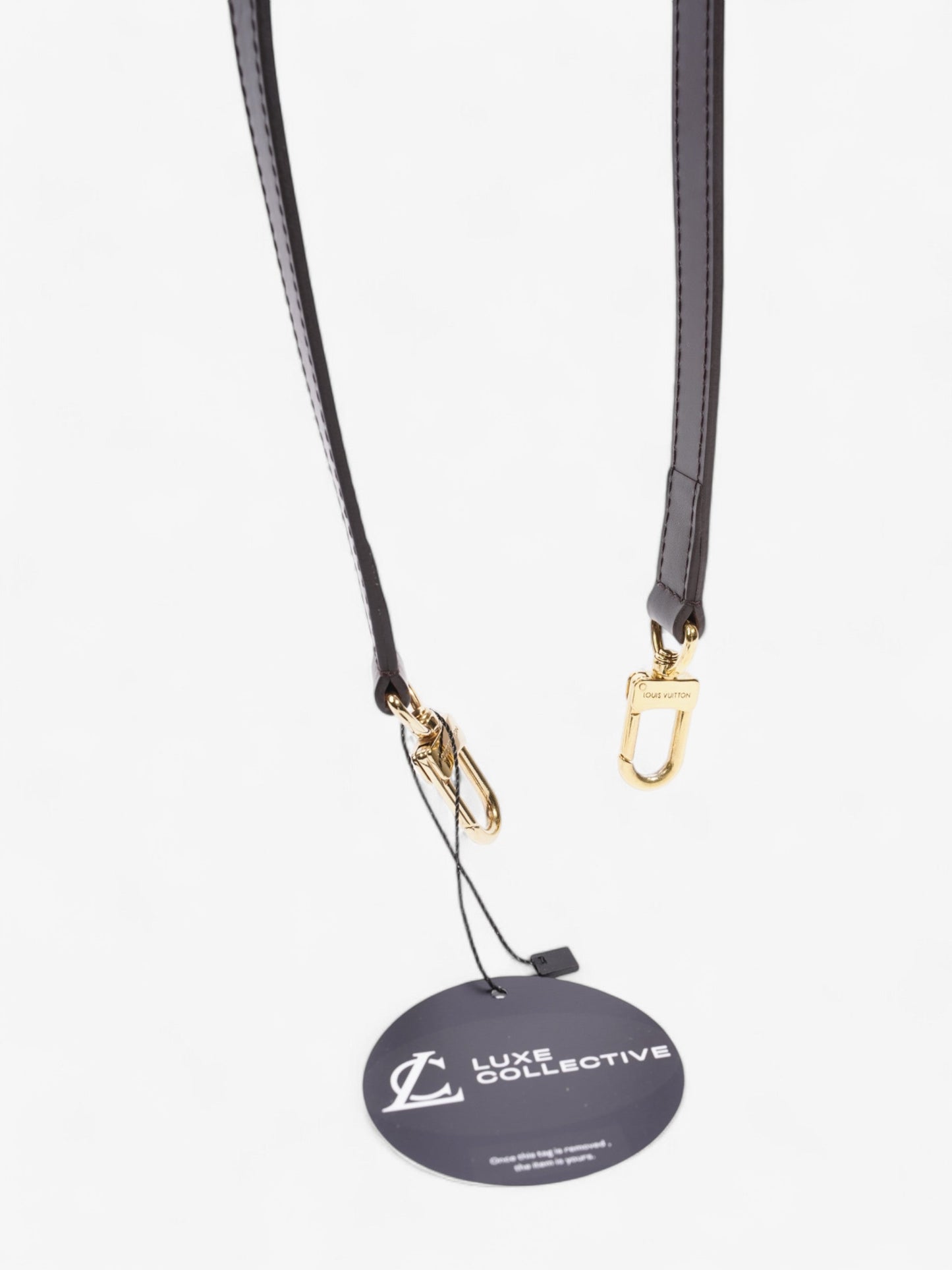 Louis Vuitton Bandoulière Bag Strap Brown / Gold Leather