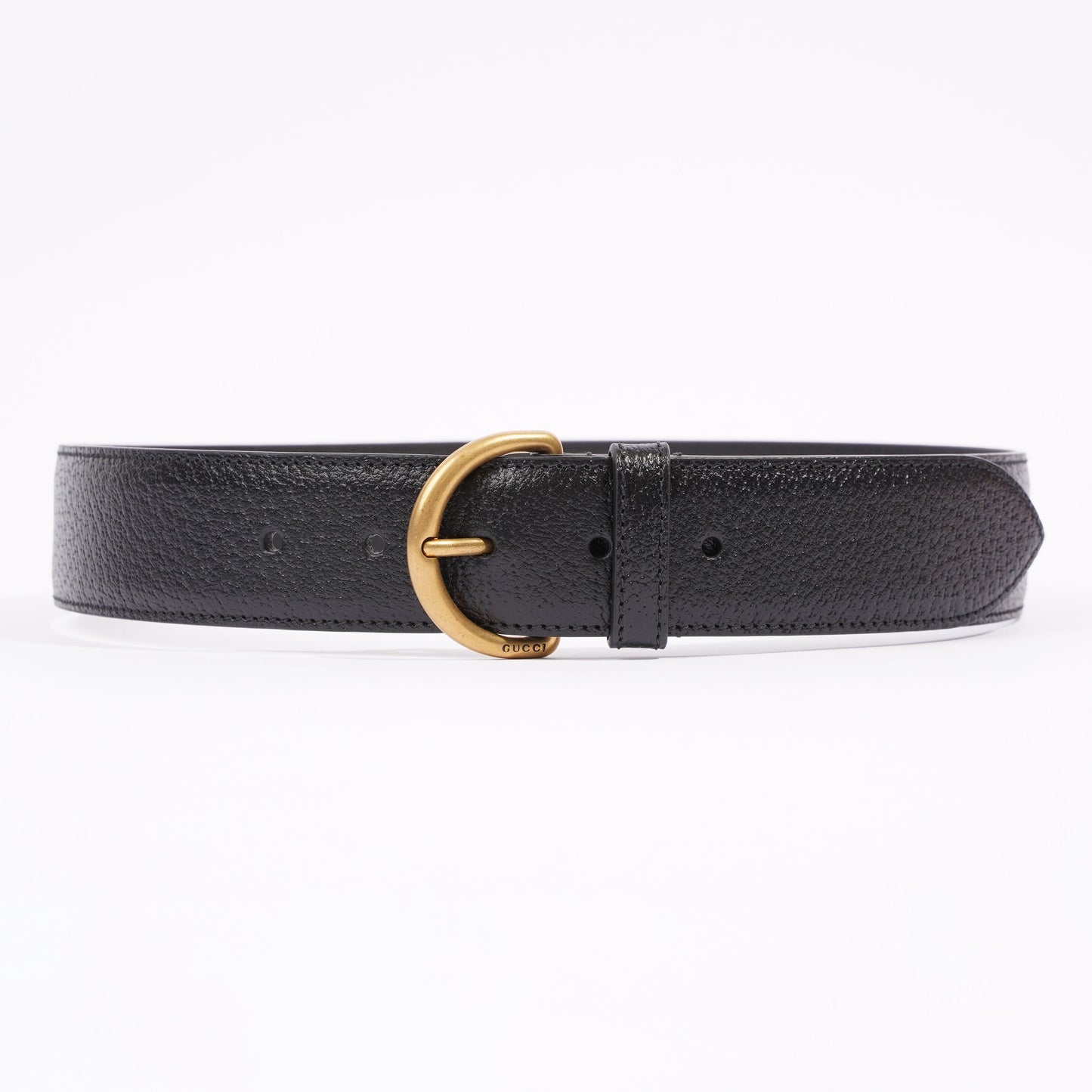 Gucci Buckle Belt Black Leather 75cm 30"