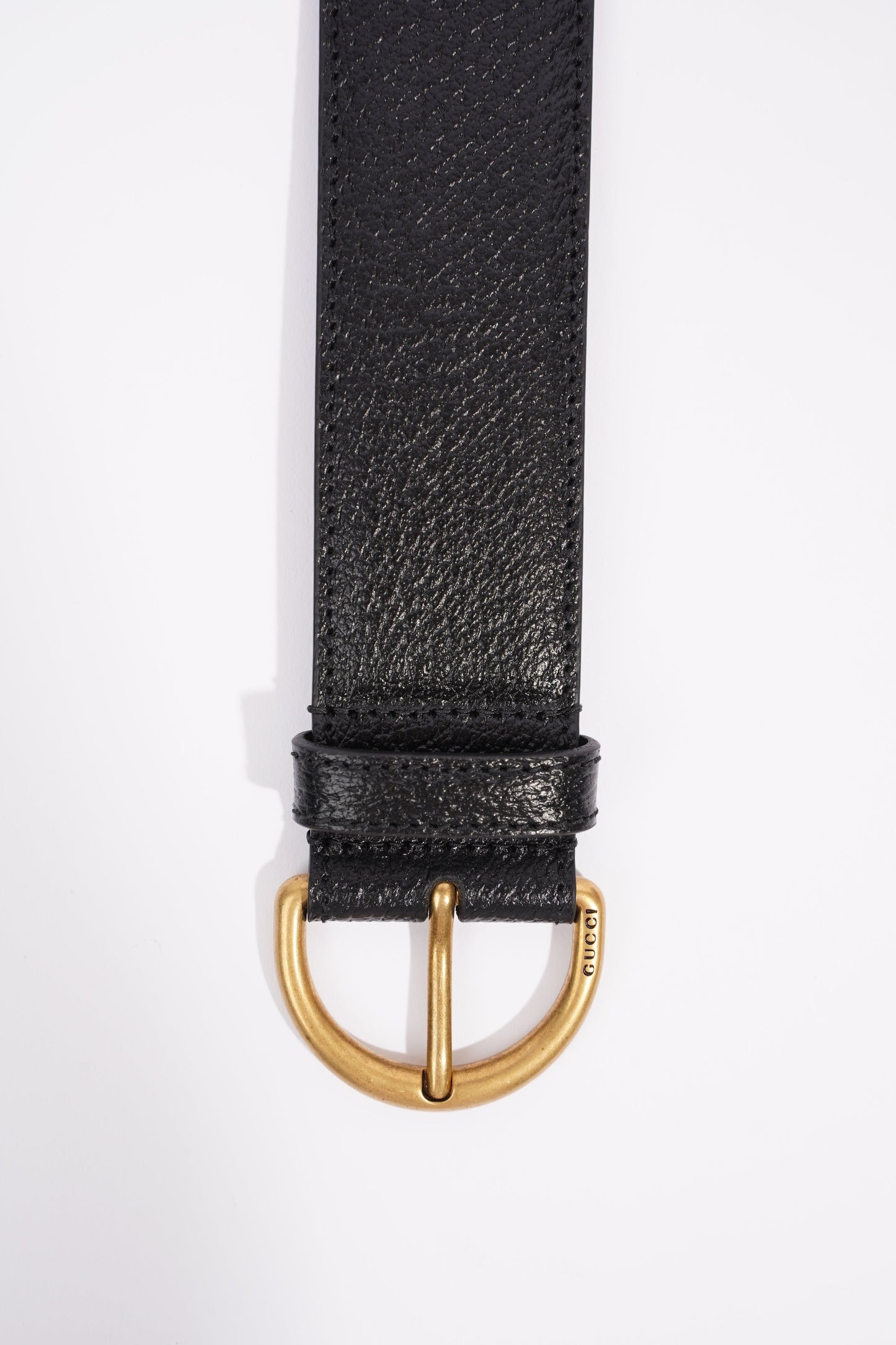 Gucci Buckle Belt Black Leather 75cm 30"