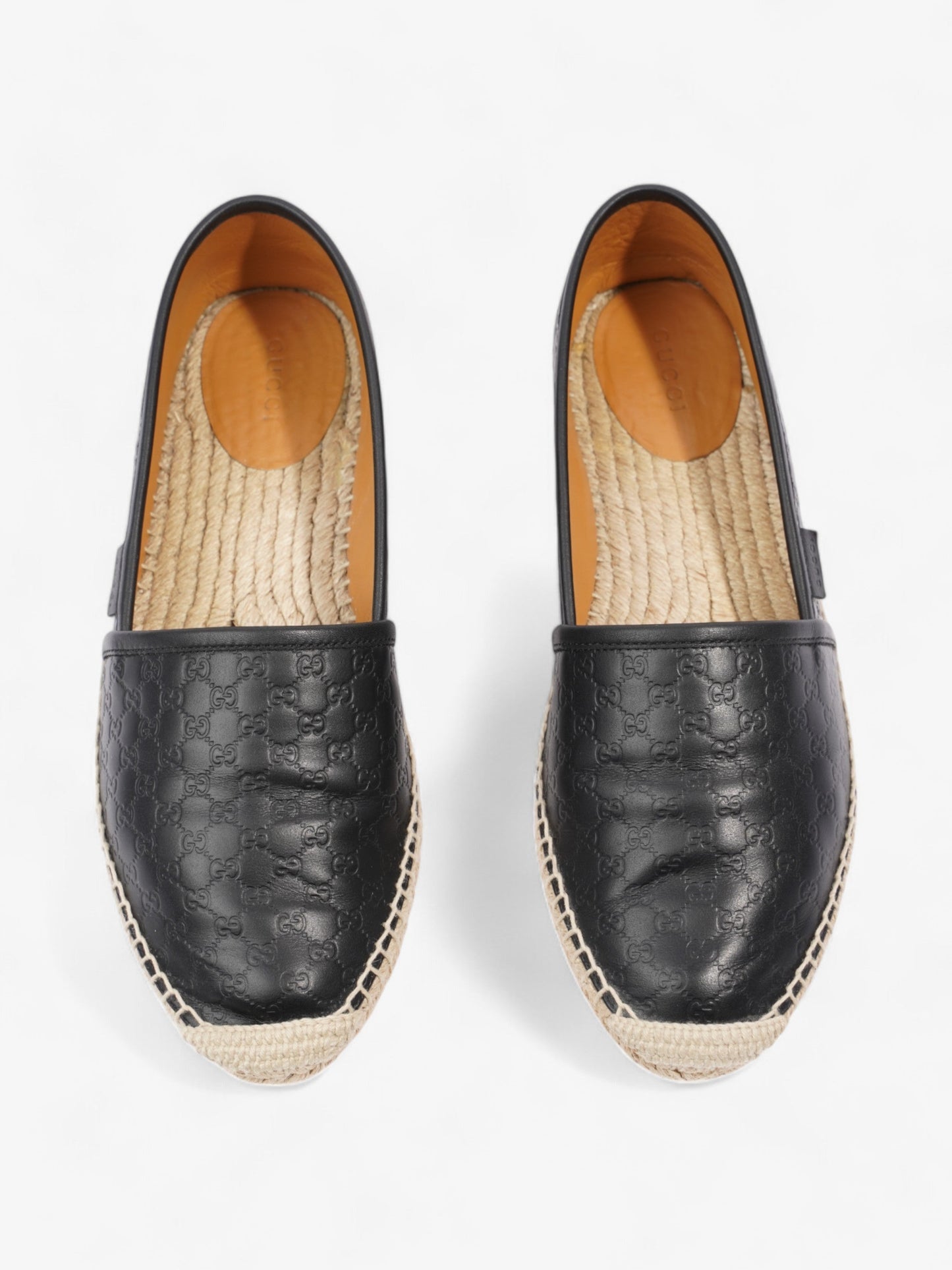 Gucci GG Espadrille Black Leather EU 39.5 UK 6.5