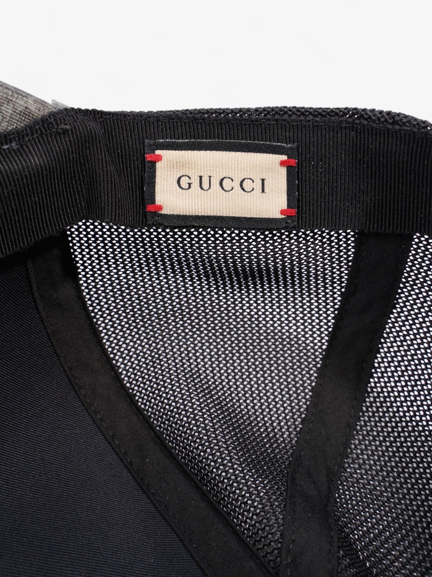 Gucci Kingsnake Print Cap Black GG Supreme / Red Snake Coated Canvas Medium