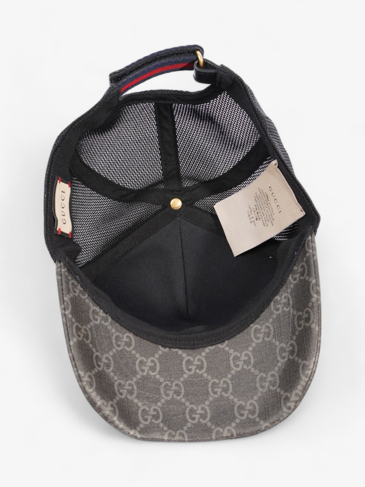 Gucci Kingsnake Print Cap Black GG Supreme / Red Snake Coated Canvas Medium