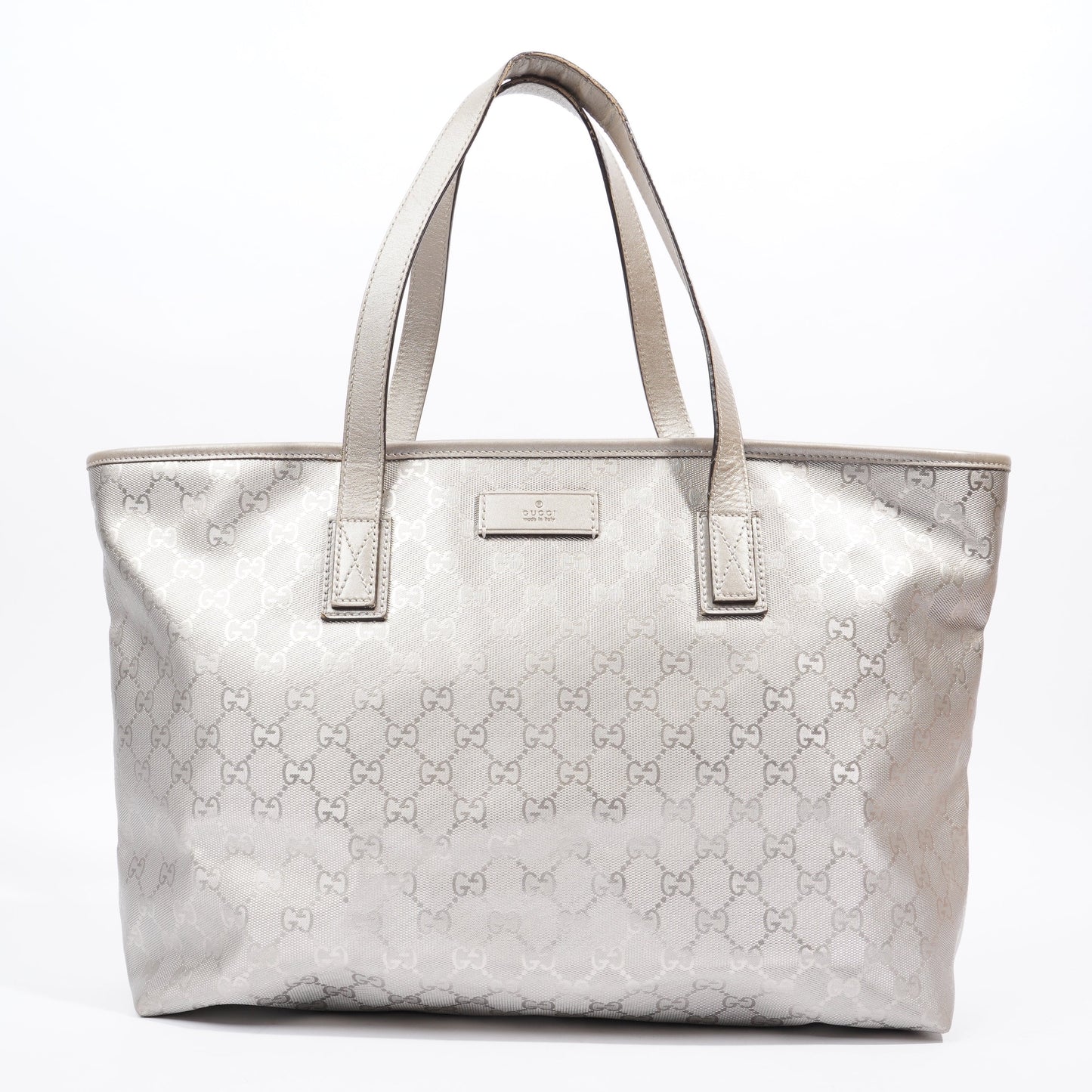 Gucci GG Imprime Tote Silver PVC