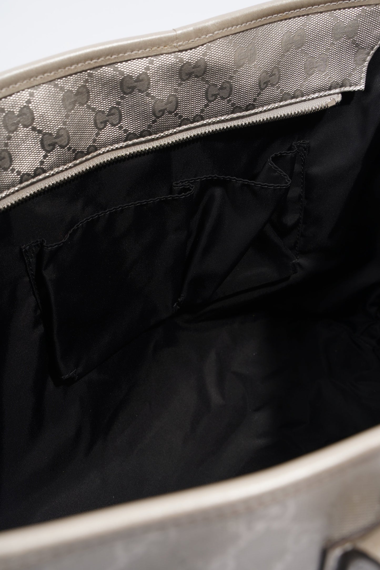 Gucci GG Imprime Tote Silver PVC