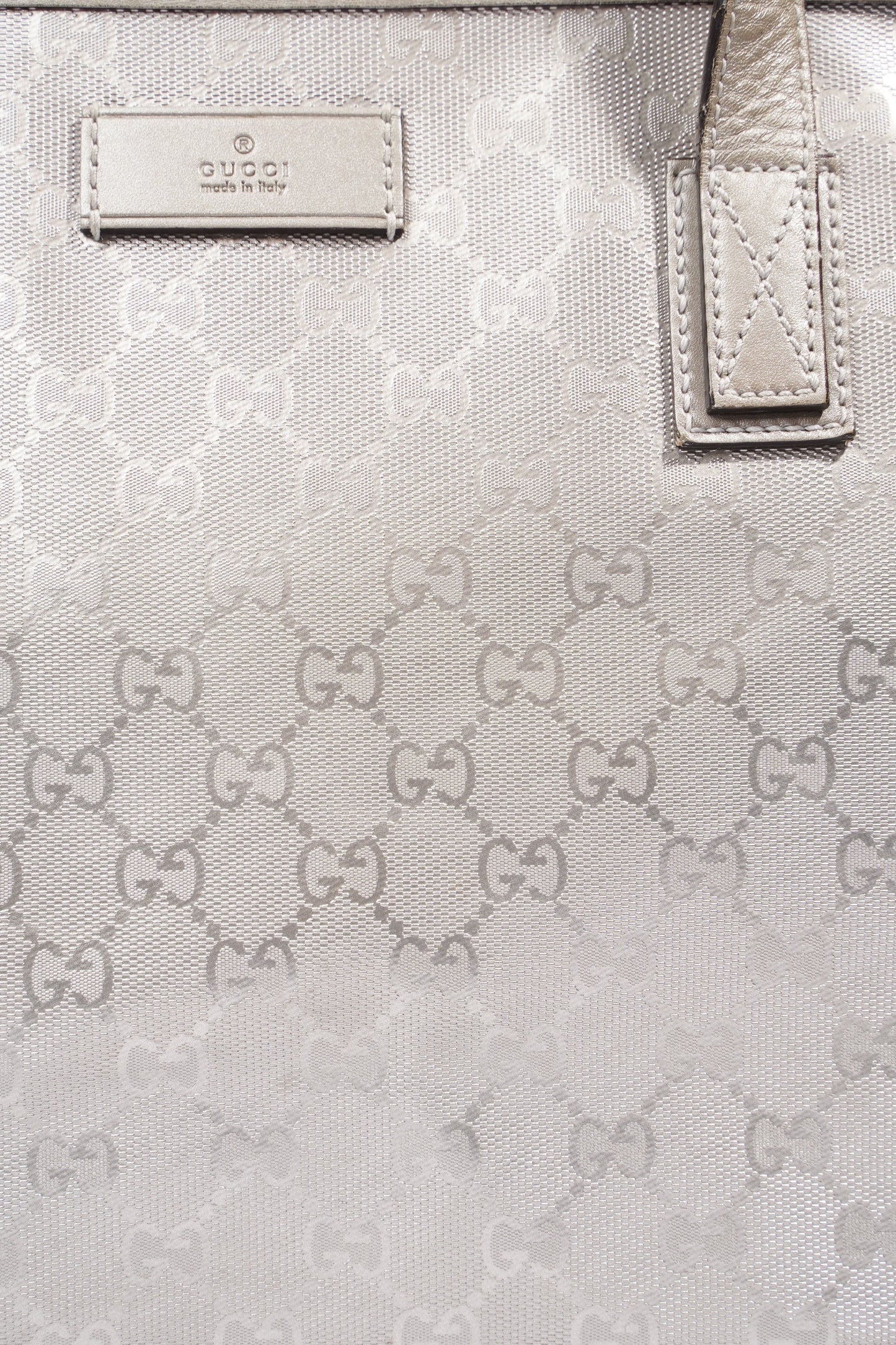 Gucci GG Imprime Tote Silver PVC