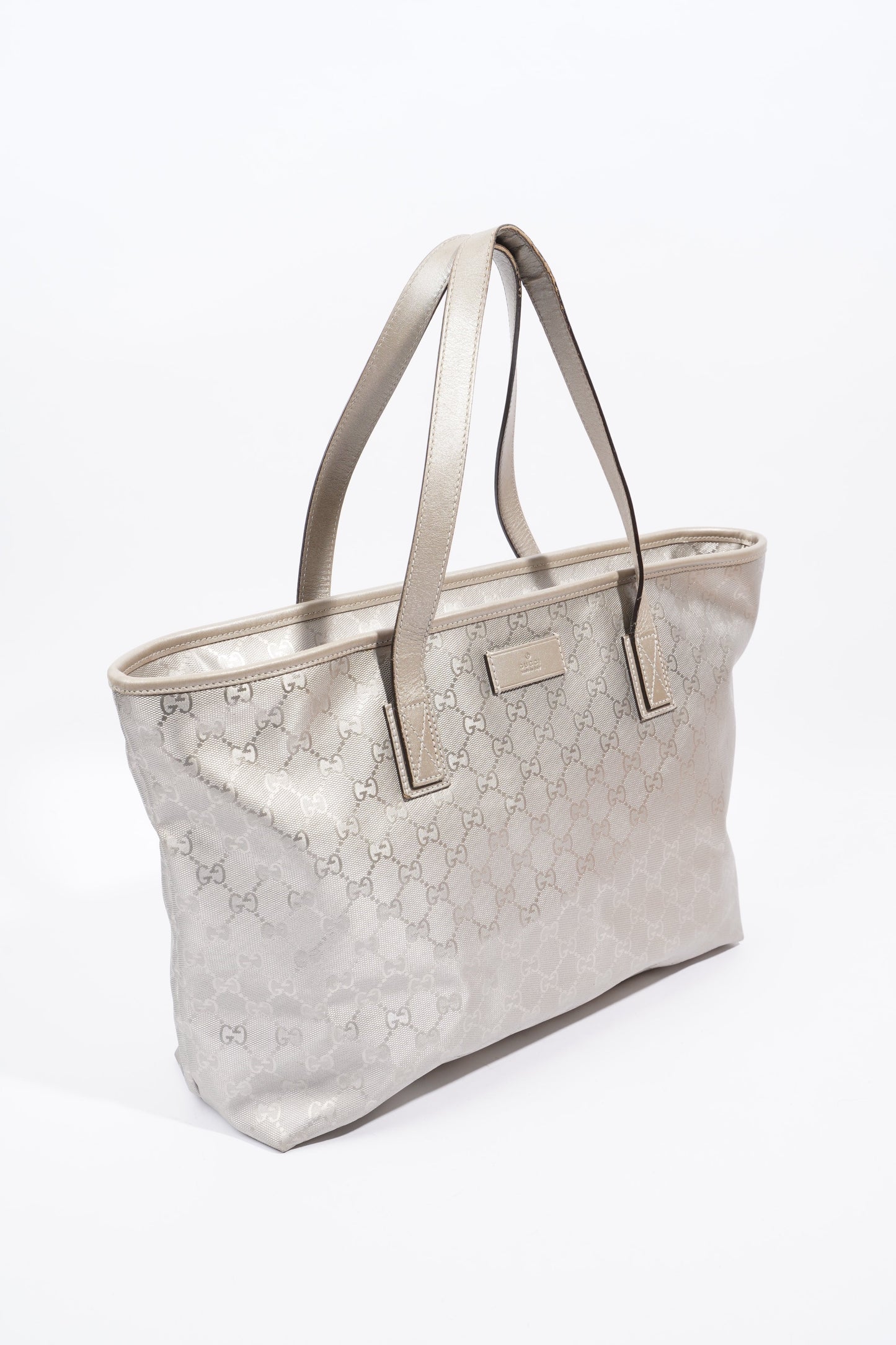 Gucci GG Imprime Tote Silver PVC