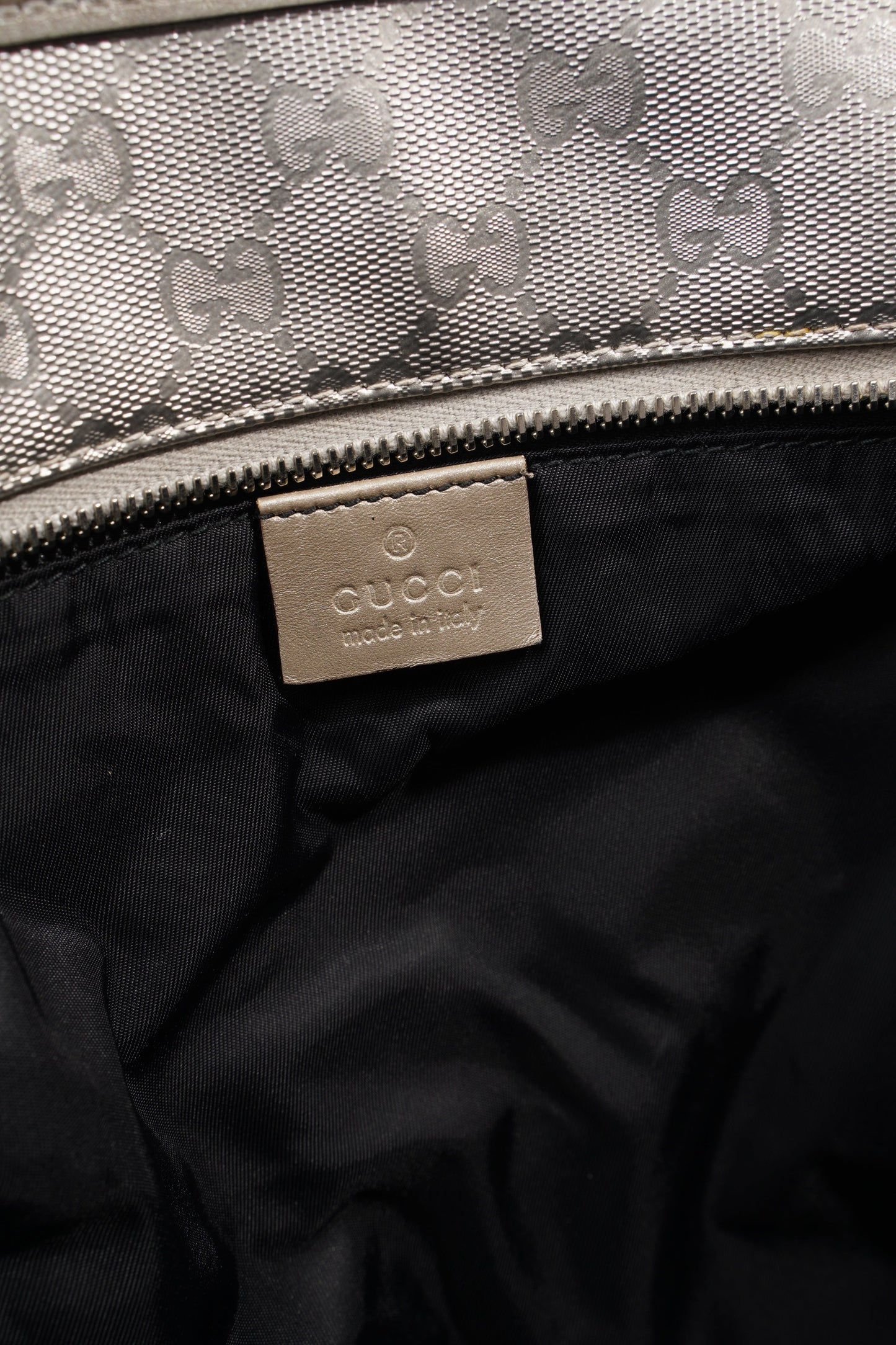 Gucci GG Imprime Tote Silver PVC