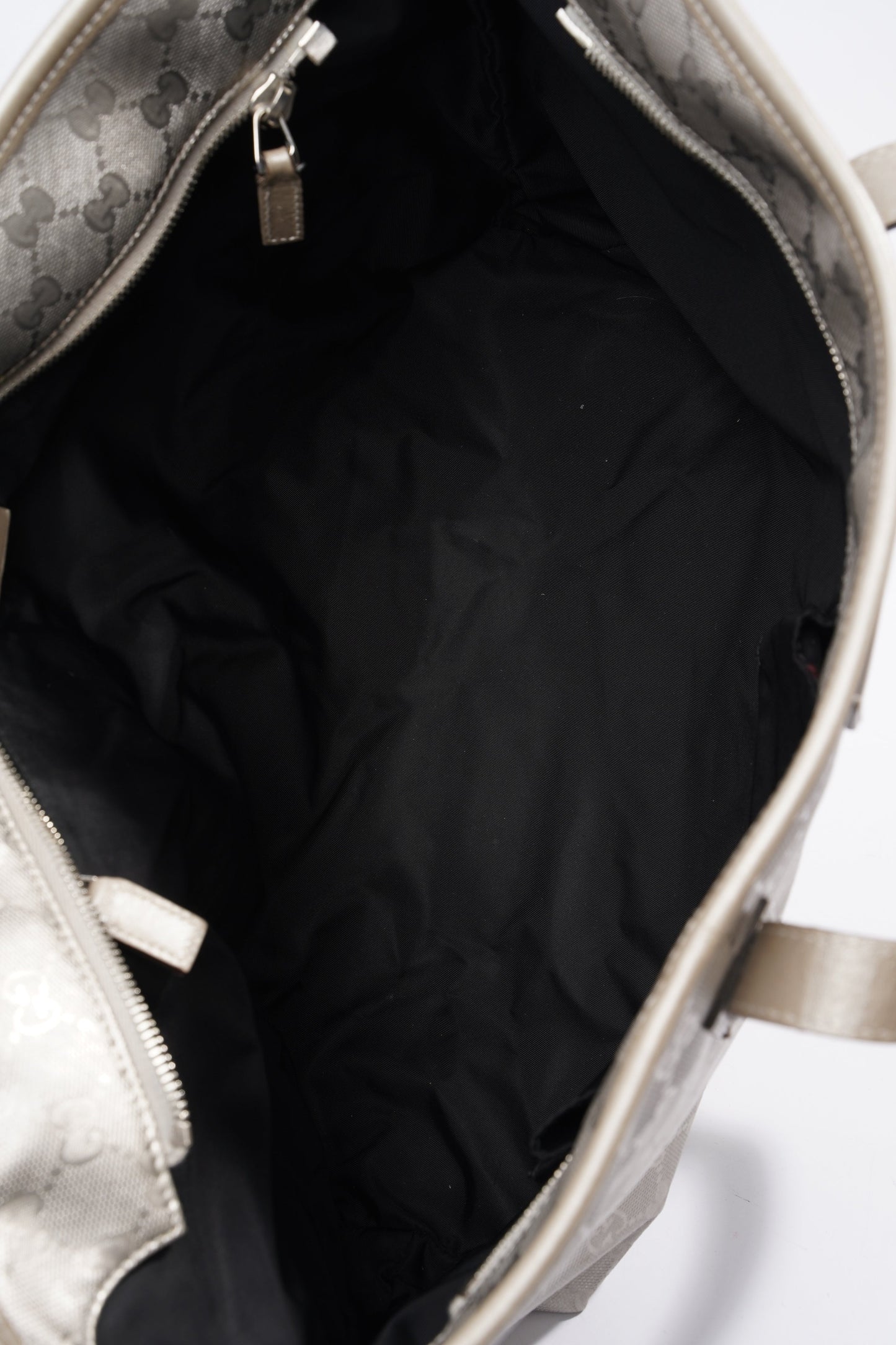Gucci GG Imprime Tote Silver PVC