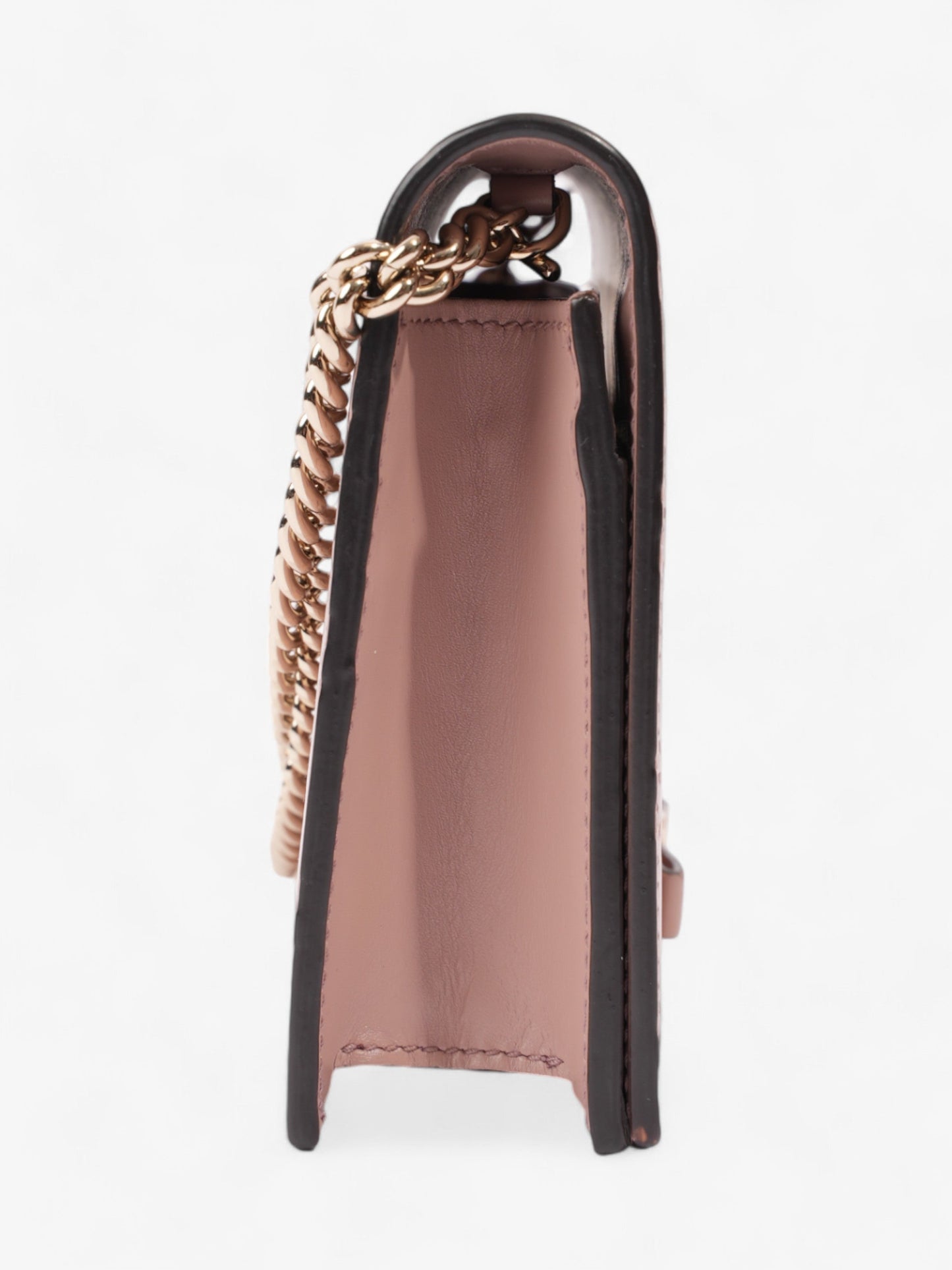Gucci Bow Continental Chain Wallet Pink Guccissima Leather
