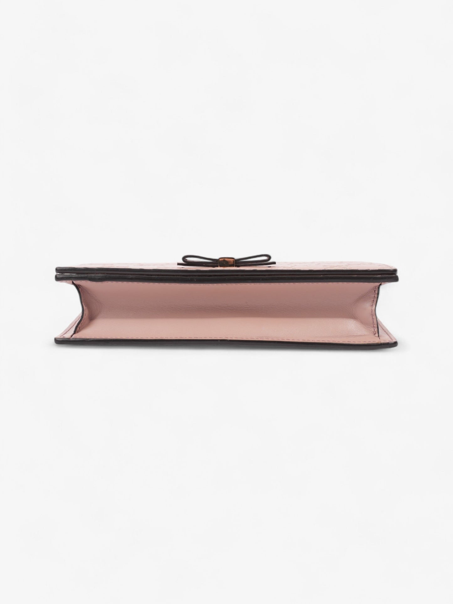 Gucci Bow Continental Chain Wallet Pink Guccissima Leather