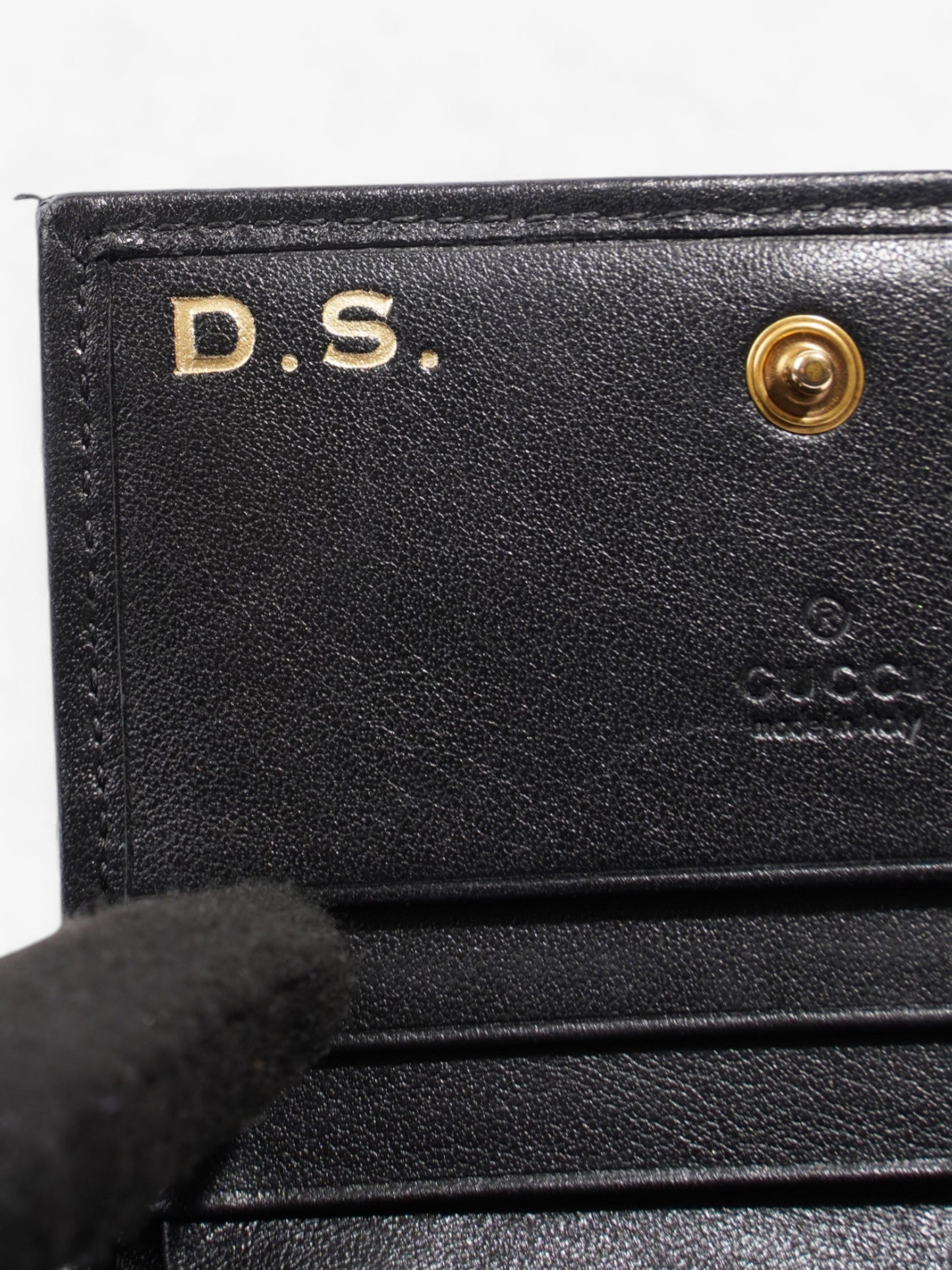 Gucci GG Marmont Wallet Black / Gold Matelasse Leather