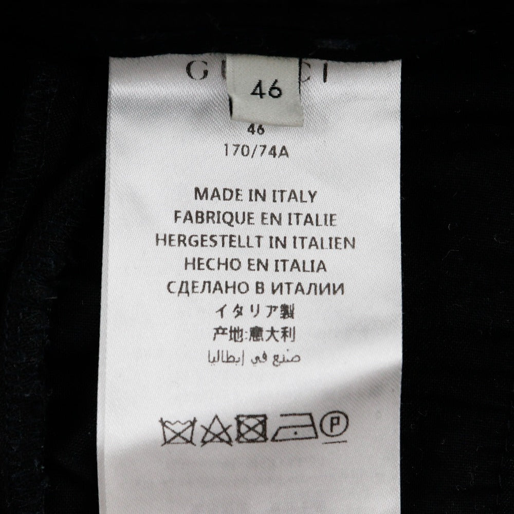 GUCCI Pants 495695 Cotton, Polyurethane black 18Stainless Steel Sideline gabardine stretch pants mens 46 Used
