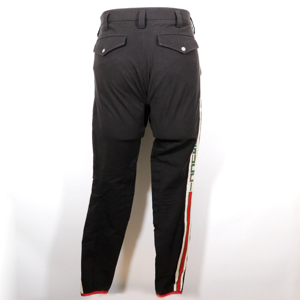 GUCCI Pants 495695 Cotton, Polyurethane black 18Stainless Steel Sideline gabardine stretch pants mens 46 Used